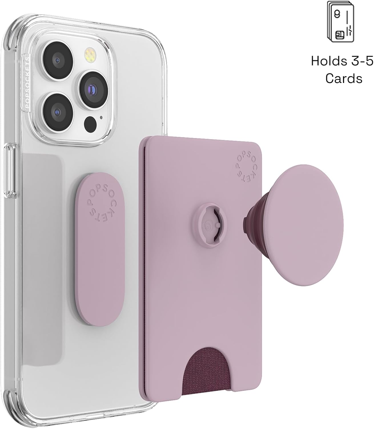 POPSOCKETS Pop Wallet+ Grip Card Holder for Phone & Tablet (Genuine) - Blush Pink image number 6