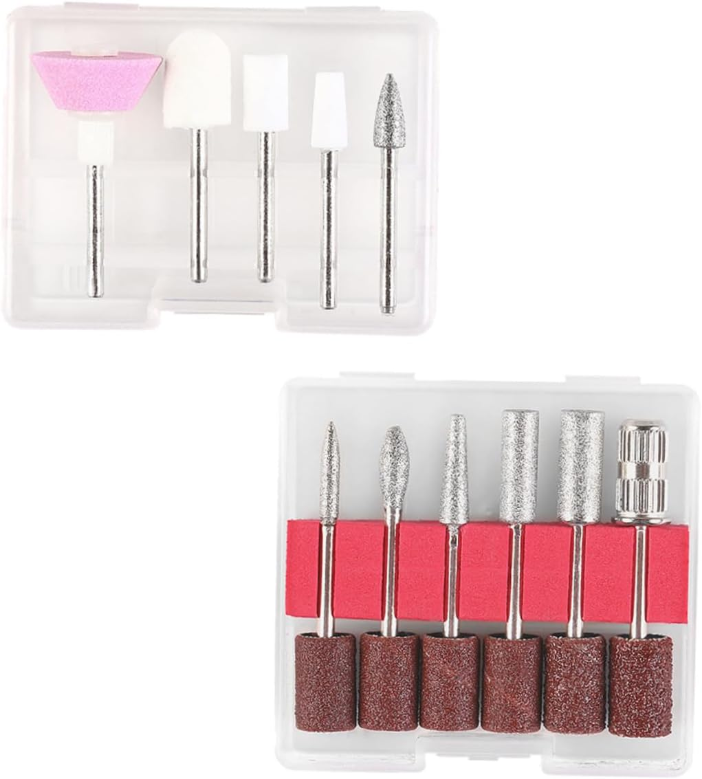 Baluue 11Pcs Professional Nail Sanding Heads Nail Polishing Grinding for Manicure