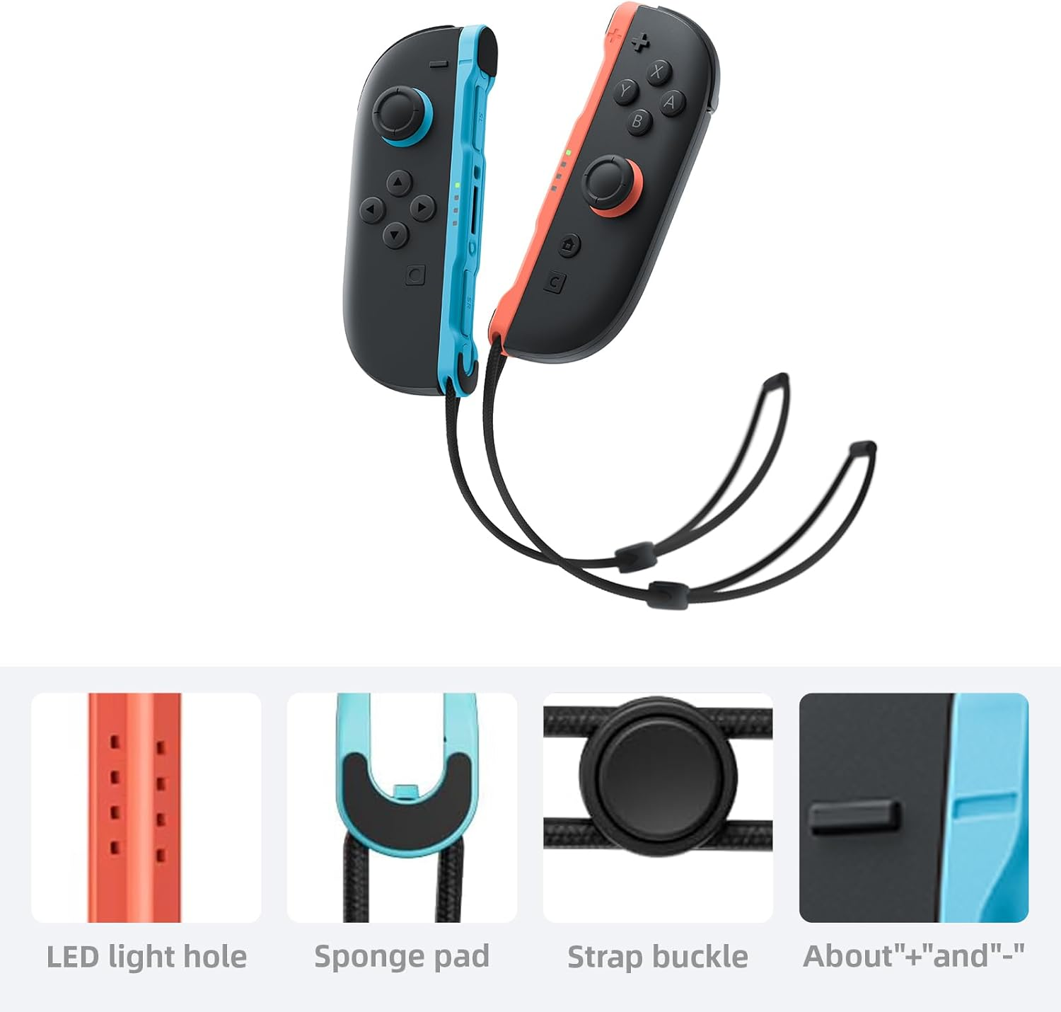 Hzqzaoan Wrist Strap for Switch 2 Joycons Strap Grips - Official Style Enhanced Wristband for Switch 2 Sports Games, Anti-Slip Secure Accessories for Nintendo Switch 2 Joycon Controller (Pair)