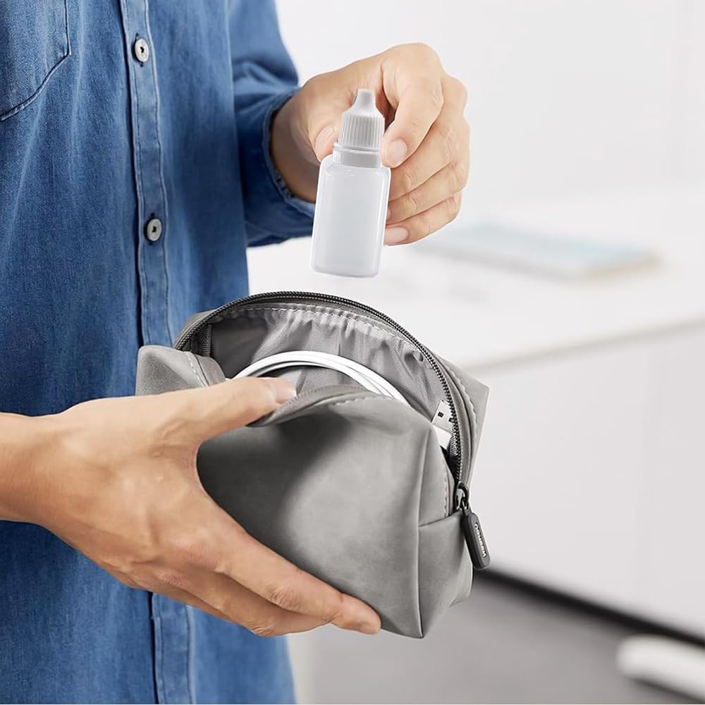 Lymizhuo 18Pcs 10Ml/0.34Oz Plastic Dropper Bottles with Labels &ndash; Portable Squeeze Bottles for Essential Oils, Liquids & Travel image number 3