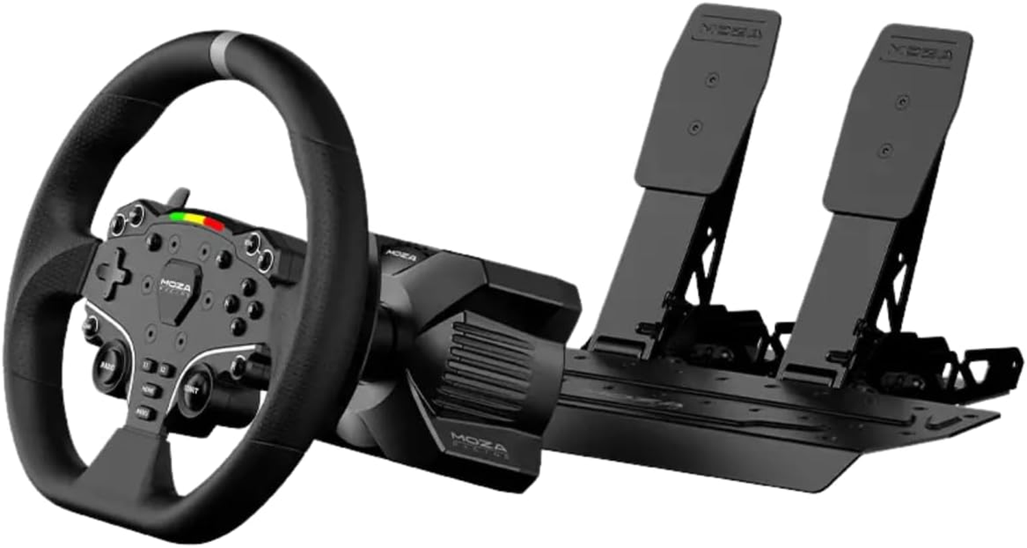 MOZA R3 Racing Wheel and Pedals Bundle, PC Compatible, Direct Drive, 3.9Nm Torque, 11-Inch ES Lite Wheel, 22 Buttons, SR-P Lite Pedals, Aviation Aluminium Construction image number 3
