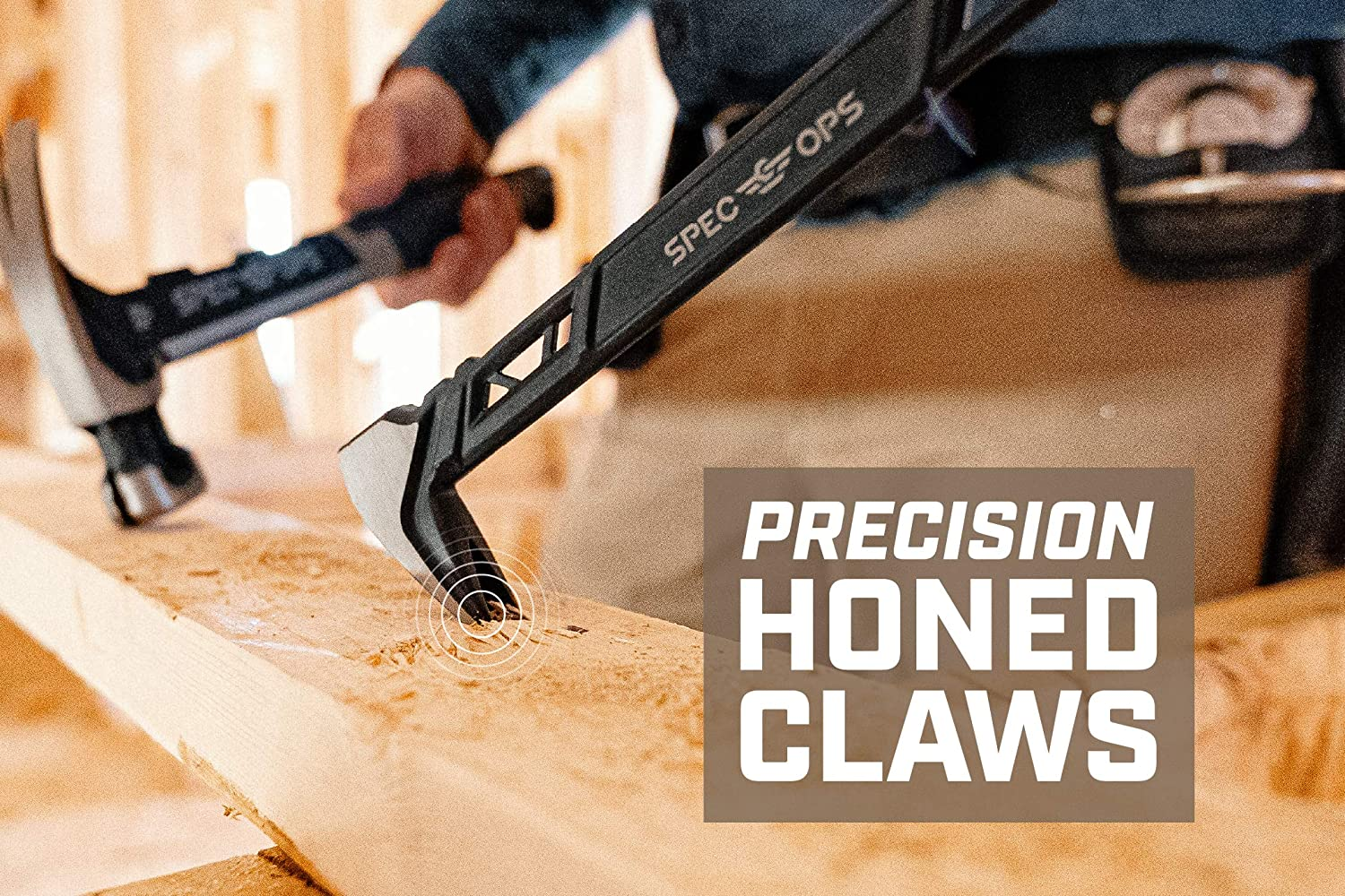 Spec Ops Tools 10" Cats Paw & 15" Flat Pry Bar Set Crowbar Tool Set, Teardrop Nail Pullers, High-Carbon Steel, 3% Donated to Veterans image number 1