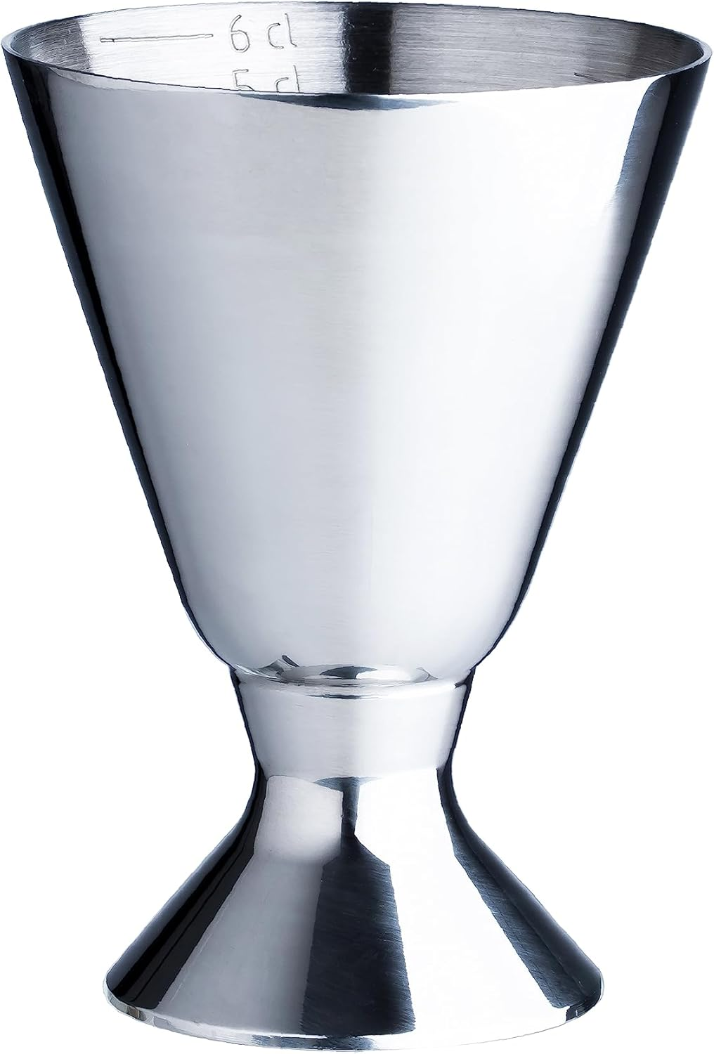 Heavy Duty Measuring Cup, 70Ml Cocktail Jigger with Engraved Measuring Marks from 10Ml for Each 5Ml, Heavy Metal in Mirror Polished, One Jigger