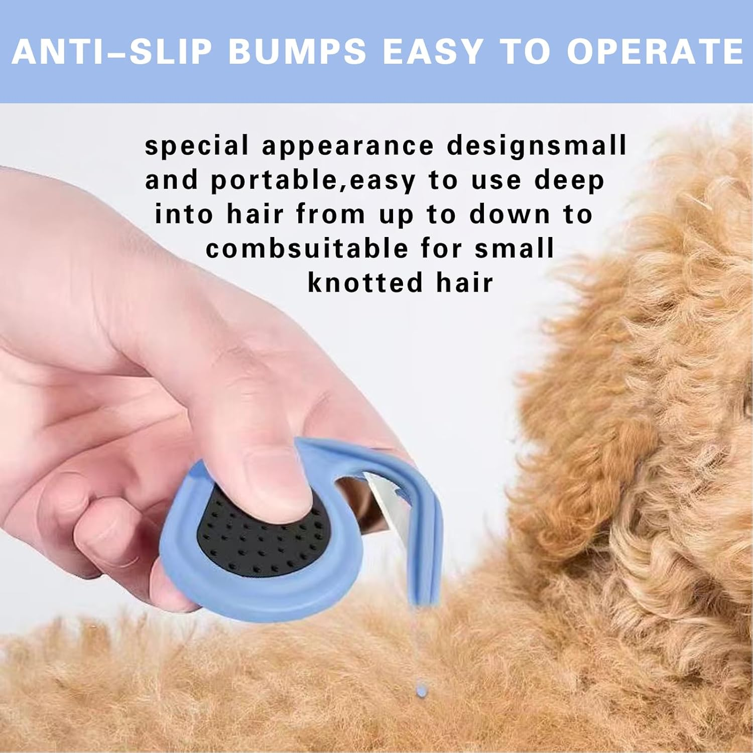 NASHRIO Pet Dematting Combs - 2Pcs: Dog Detangler and Cat Massage Comb, Pet Deshedding Brush, Knotting Comb with Safety Blades, Hair Removal and Grooming Tool