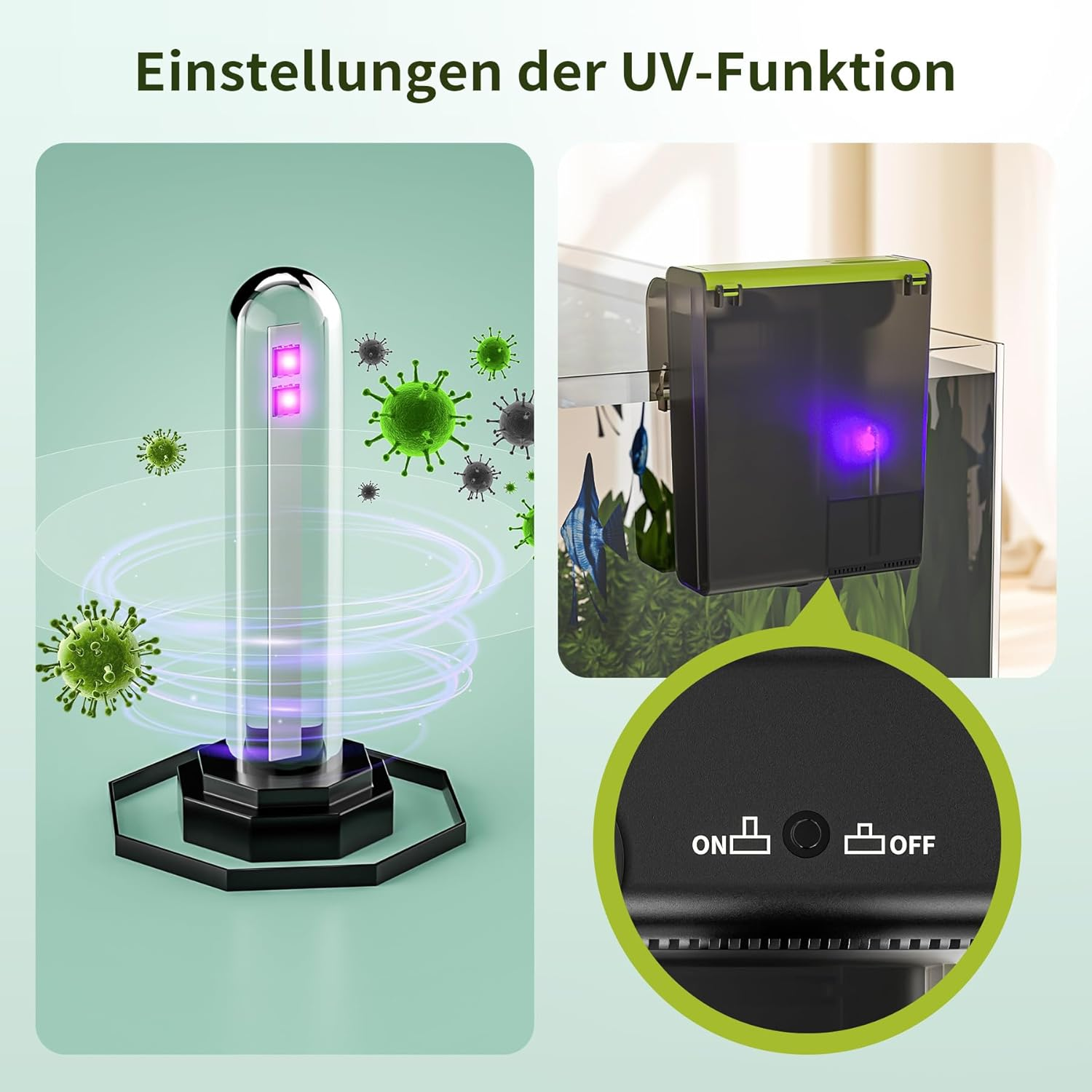 Forever Speed Aquarium External Filter with UVC 4-In-1 Adjustable Flow Hang on Filter 450L/H Waterfall Filter for 10-100L Aquariums image number 5