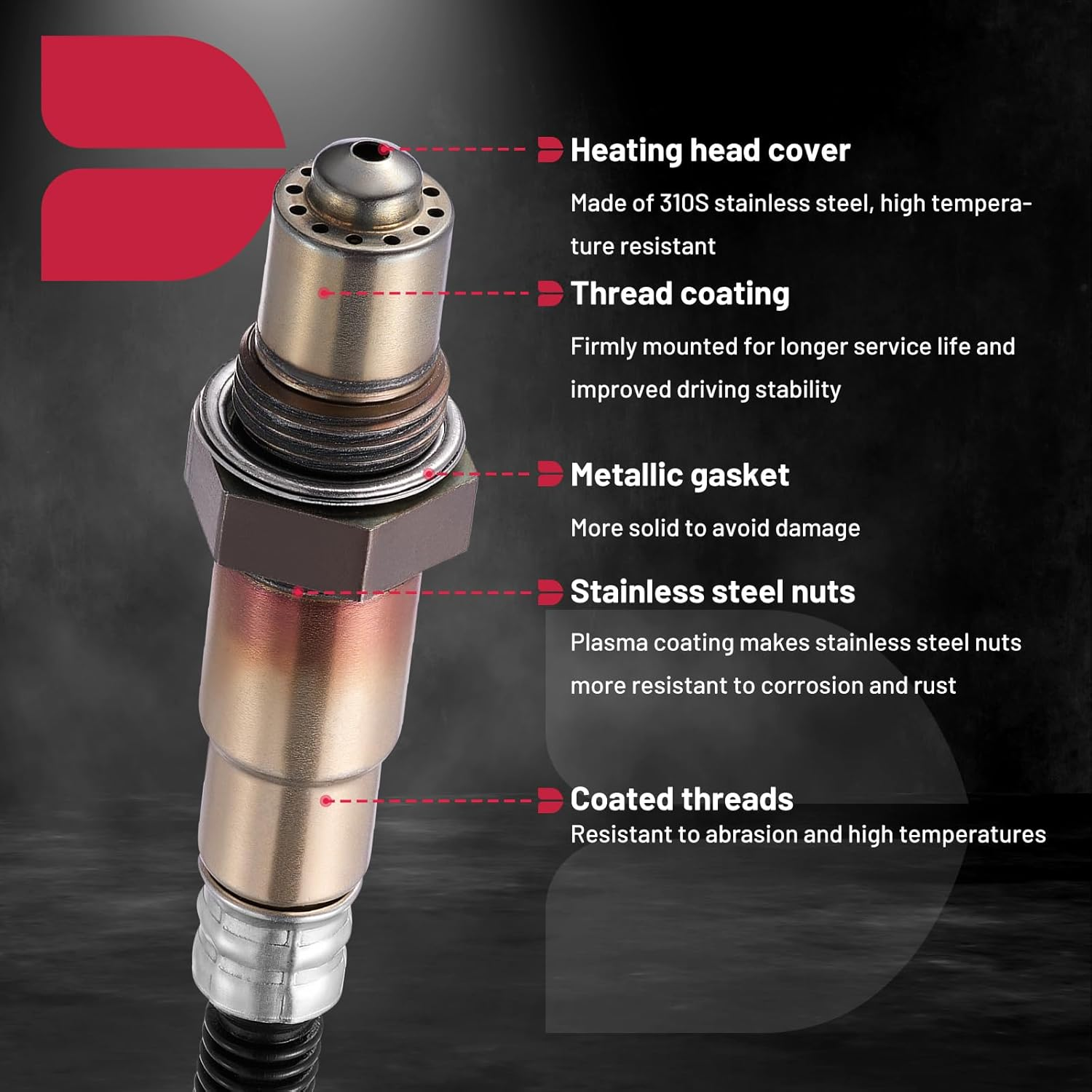 BDFHYK Oxygen Sensor Downstream O2, Compatible with 2012-2018 Kia Rio Soul 1.6L,2012-2017 Hyundai Accent Veloster 1.6L, 392102B220, 234-4568 Replacement 1PCS image number 6