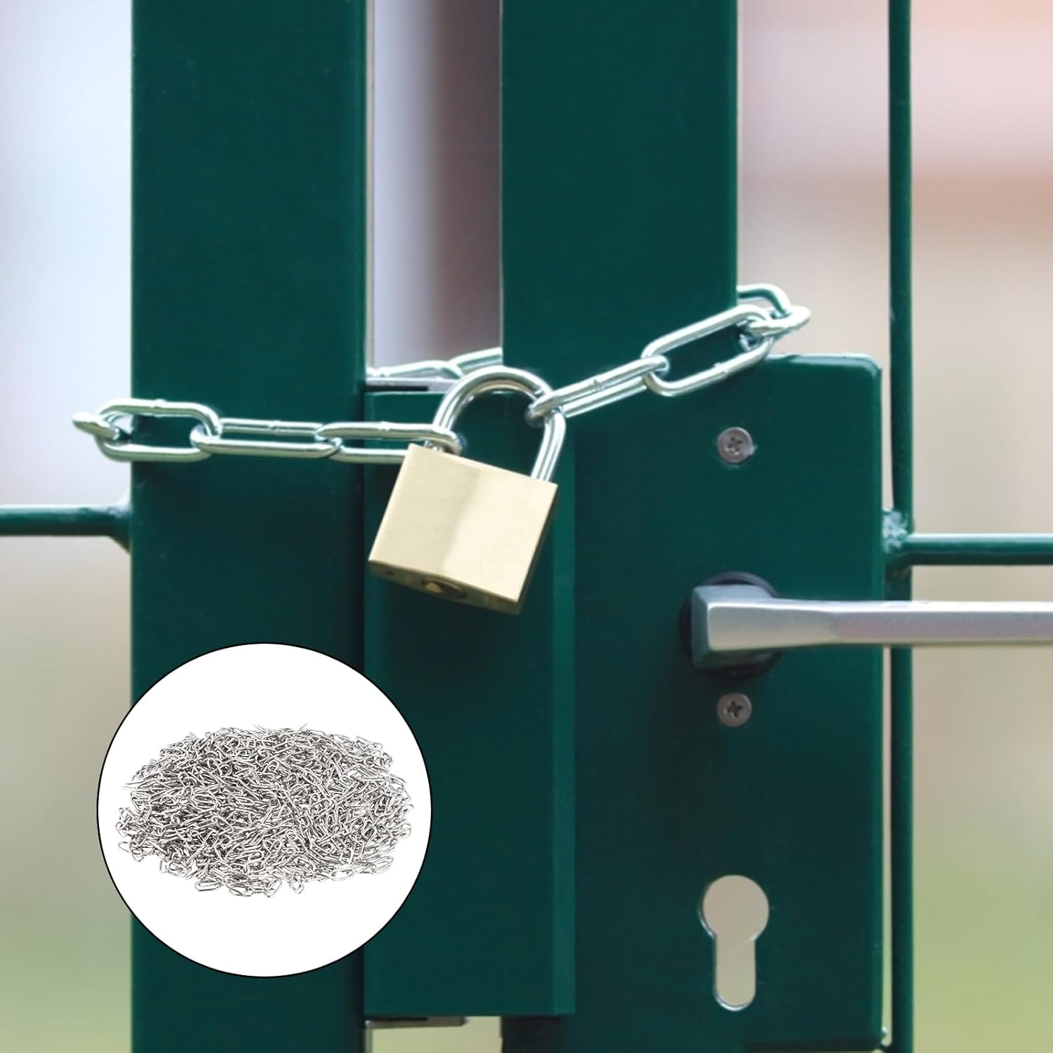 10 Metres 1.5 Mm Stainless Steel Chains, Heavy Duty Metal Chain 304 Stainless Steel Chains Link for Home Outdoor Anti-Theft Silver Fence Gate Garage Doors Swing Chain Bicycle Security Lock image number 4