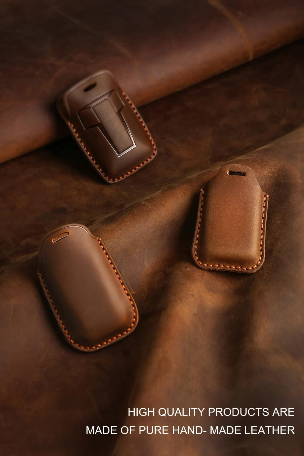 Ontto Cowhide Car Key Cover Fit for Chery Tiggo 8Plus Tiggo 8 New 5 plus 7Pro Max Omoda 5 C5 Handmade Leather Key Case Holder Keyring Key Chain Smart Key Shell Accessories