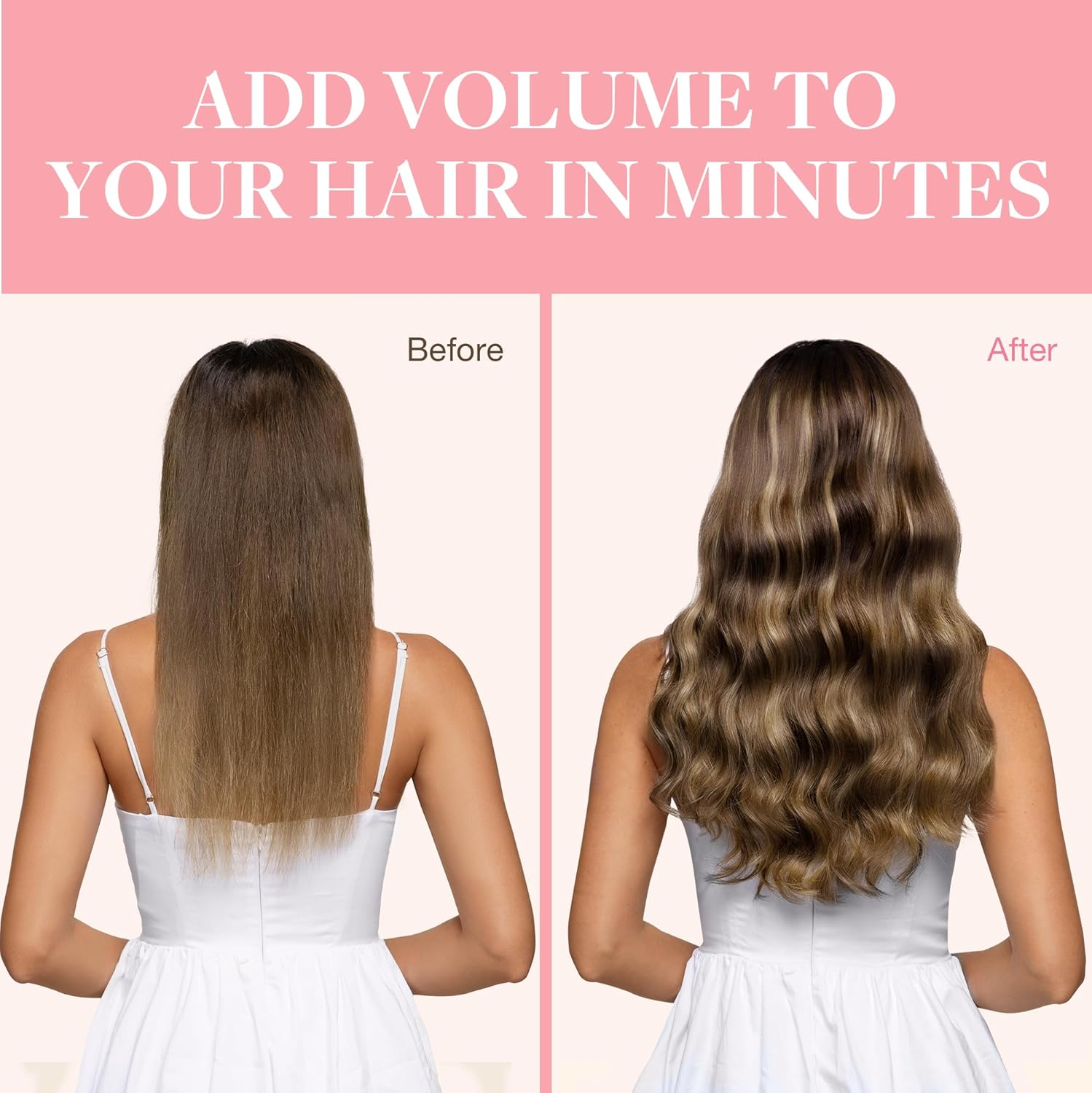 GOO GOO Clip in Hair Extensions Real Human Hair, Hair Extensions Clip for Women, Natural Human Hair, 16Inch 120G 7Pcs, 4/27/4 Balayage Chocolate Brown to Caramel Blonde