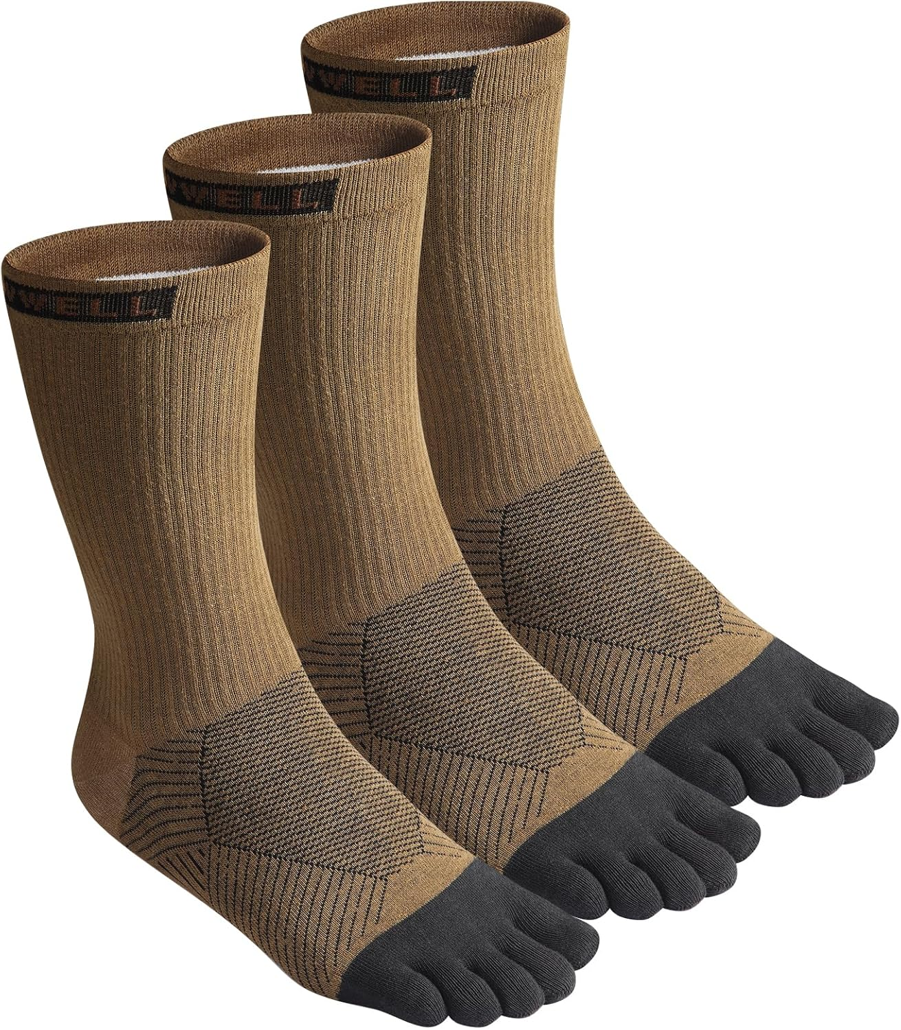 VWELL Toe Socks Cotton Athletic Running Five Finger Socks 3 Pairs,Size 7-11