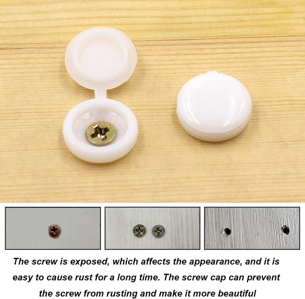200 Pieces Hinged Screw Cover Caps, Fold Screw Snap Covers Washer Flip Tops, Colorful Screw Cap Covers (200Pcs) image number 1