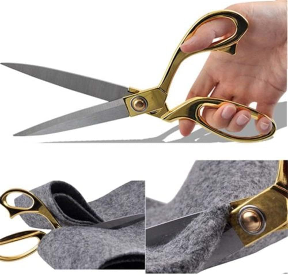 WYJREES 10.5 Inch Tailor Scissors Gold Dressmaking Sewing Ribbon Cutting Scissors Trimming Scissor Fabric Scissors Craft Scissors for Cutting Fabric Cloth Leather Denim Canvas image number 6