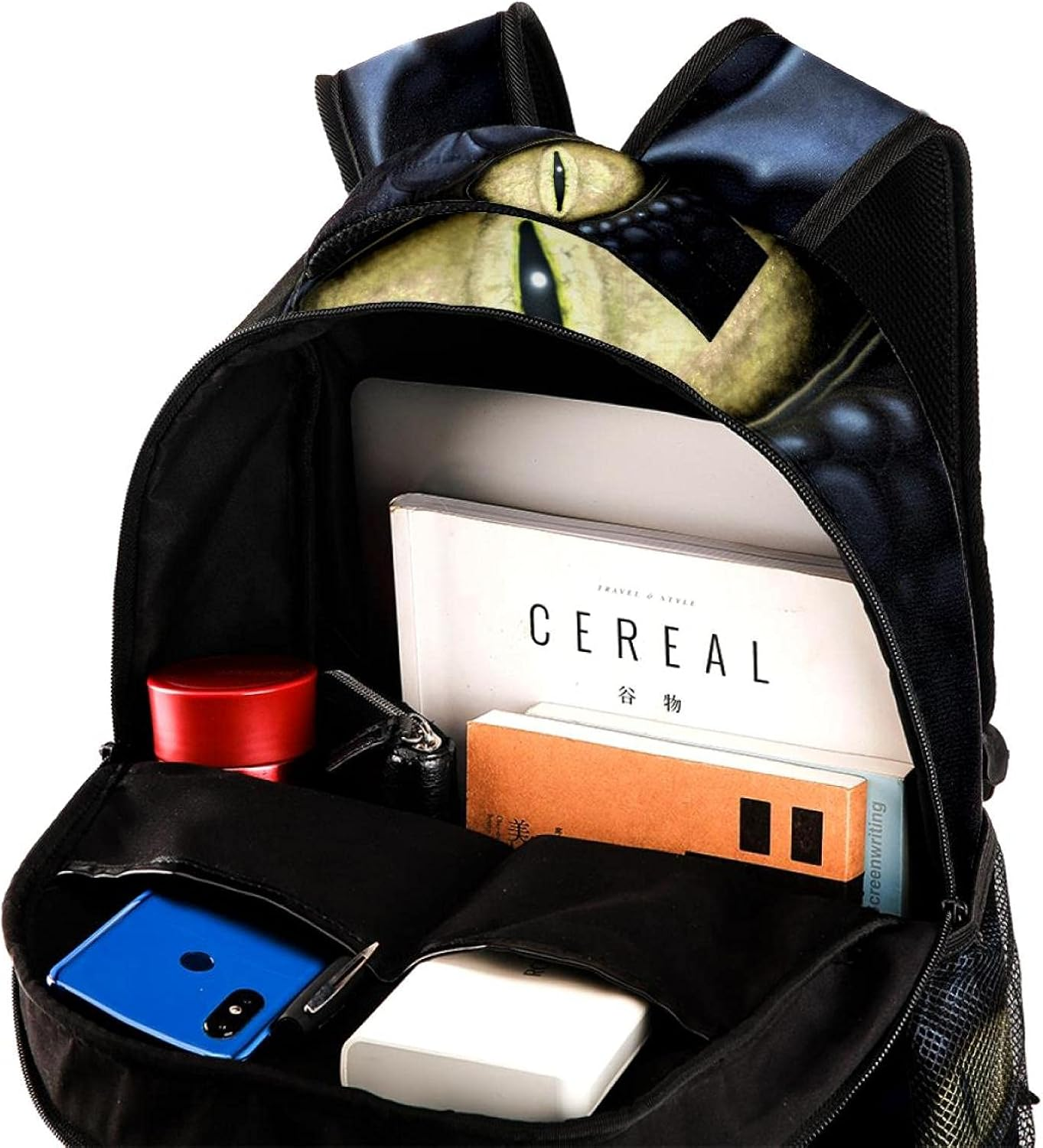 Dragon Eyes Backpack Students Shoulder Bags Travel Bag College School Tote Backpacks image number 5