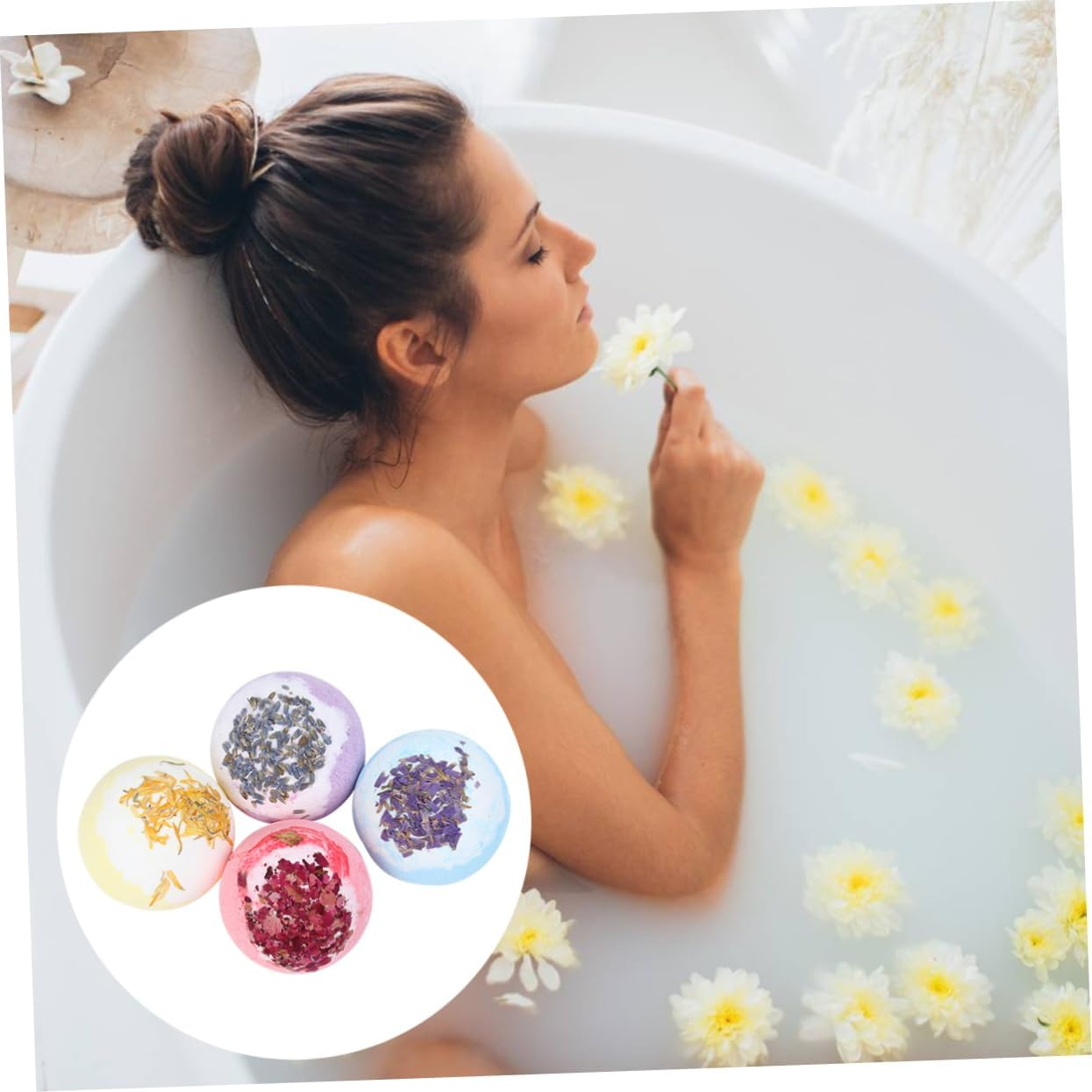 4Pcs Aromatic Bath Salt Balls Bubble Fizzers for Relaxing Shower Experience Scented Bathing Balls For image number 6