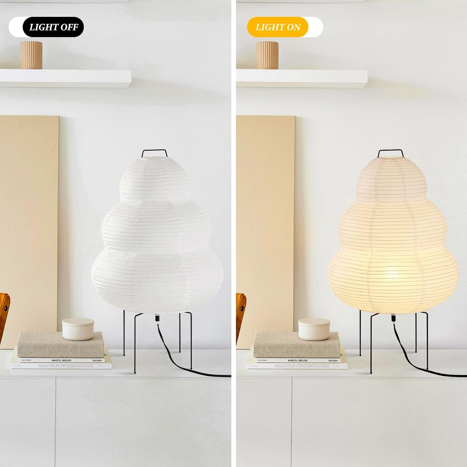 Noguchi Floor Lamp, Akari Rice Paper Lamp, Paper Lantern Floor Lamp with Warm and Cozy Ambiance for Any Room image number 6