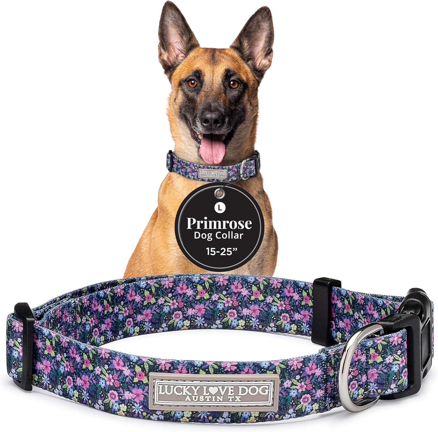 Lucky Love Dog, Adjustable Fun Style Martingale Collar for Dogs, Comfy & Bright Color, Premium No Slip Dog Collar - (Medium, SOCO Mart)