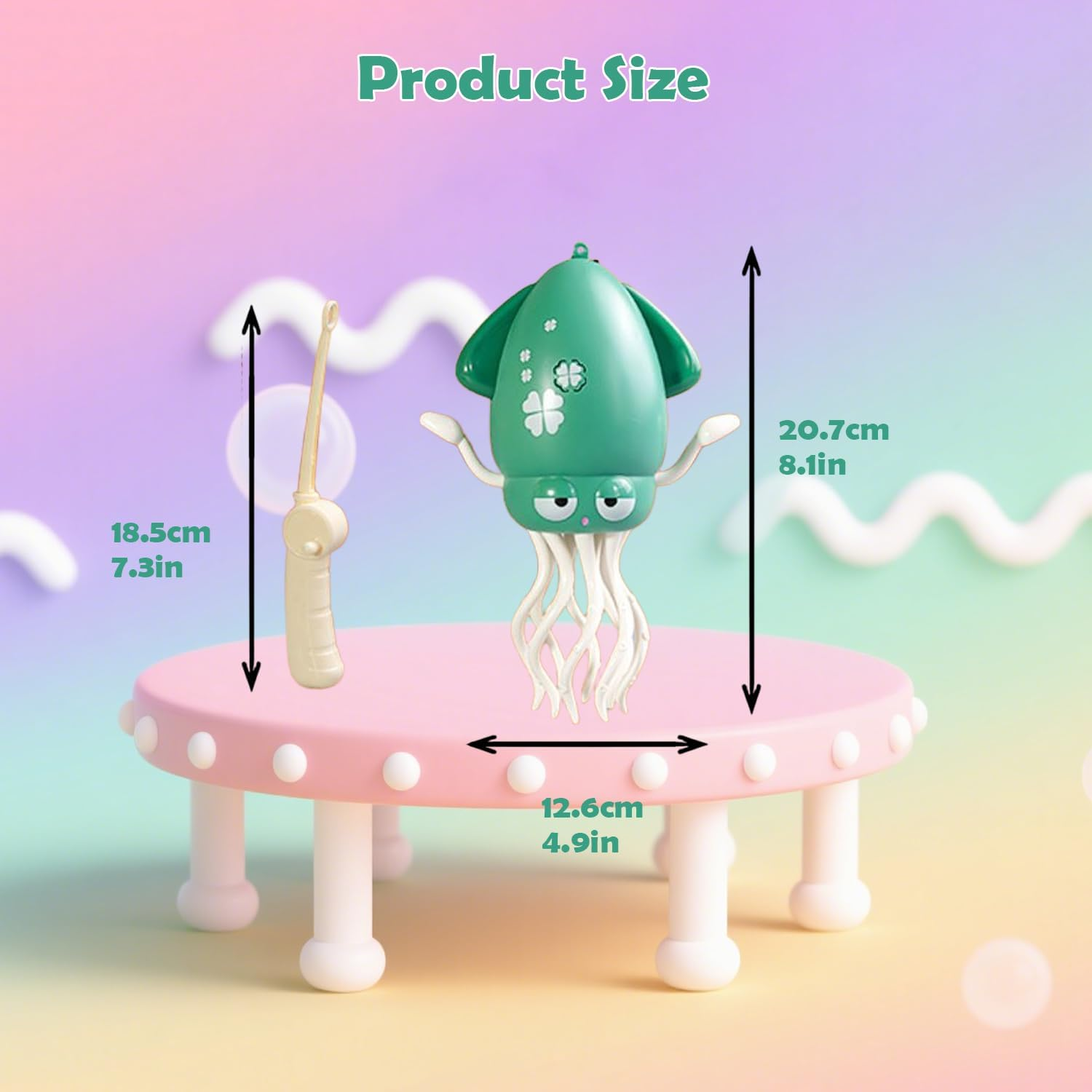 Electric Dancing Octopus Toy, Automatic Swing Magic Obstacle Avoidanceoctopus, Crawling Dancing Automatic Obstacle Avoidance Octopus Sensor Toy with LED & Music (Green) - Yellow image number 3