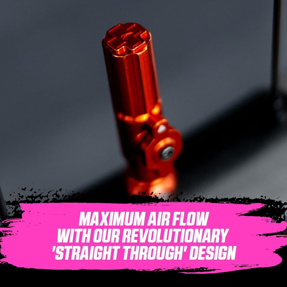 Muc-Off Big Bore Hybrid Tubeless Valves, Red 45Mm - Precision Engineered Dust Caps for Bikes with Revolutionary Airflow Technology - Schrader Valve Caps for Tubeless Mtb/Road/Gravel Bikes image number 3