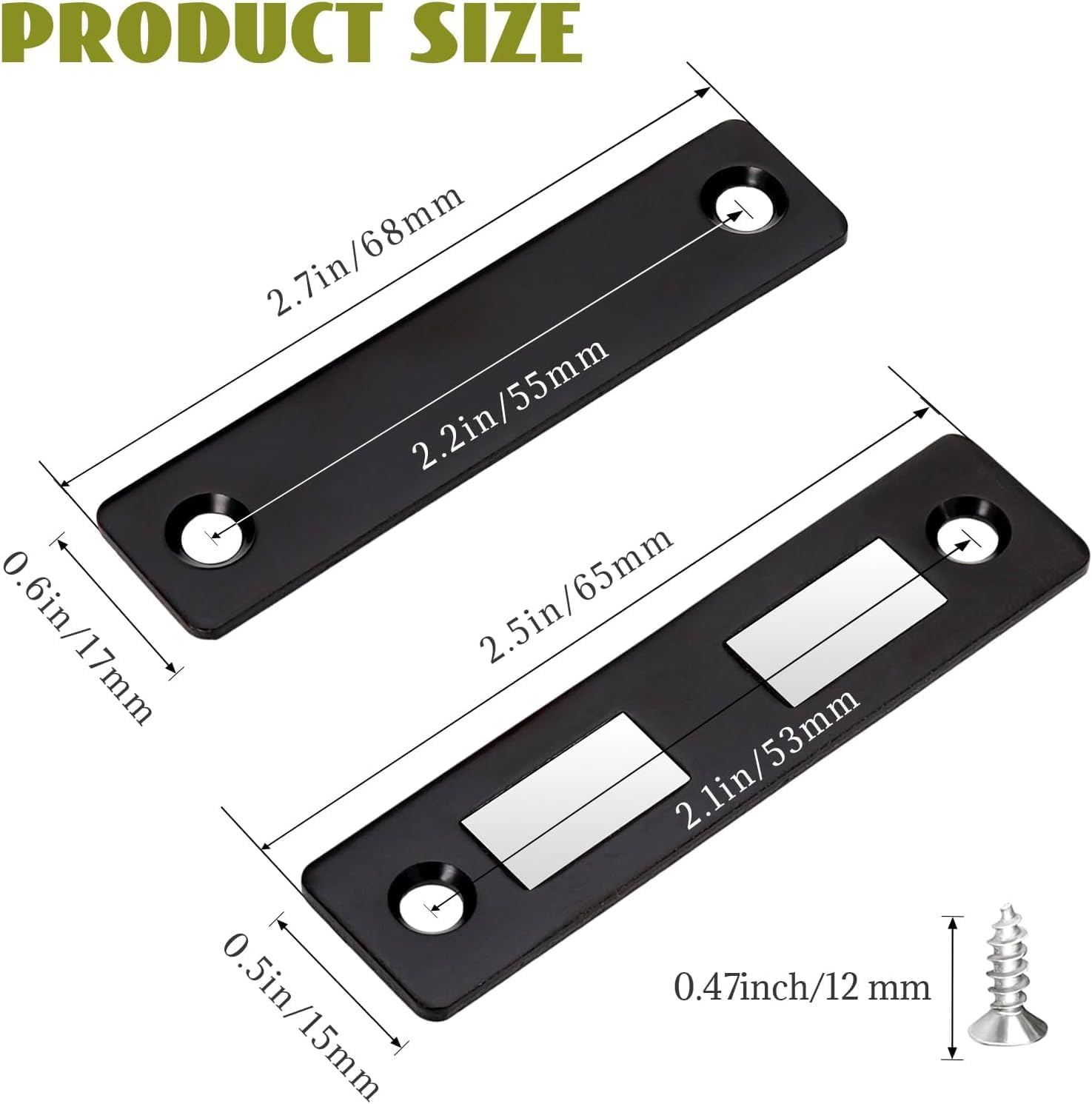 4 Pack Magnetic Door Catch Black, Heavy Duty Cabinet Latch, 30 Lb Cabinet Drawer Door Magnets, Kitchen Magnets Closures image number 4