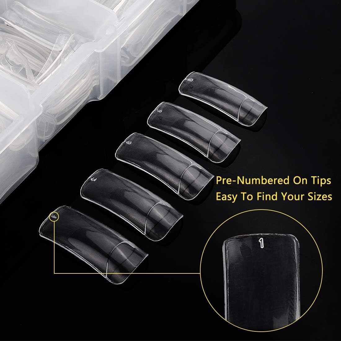 1000PCS Square Nail Tips for Acrylic Nails Professional, Fake Clear Natural Acrylic Short Square French Artificial False Tips Half Cover for Manicure Salon Home image number 3