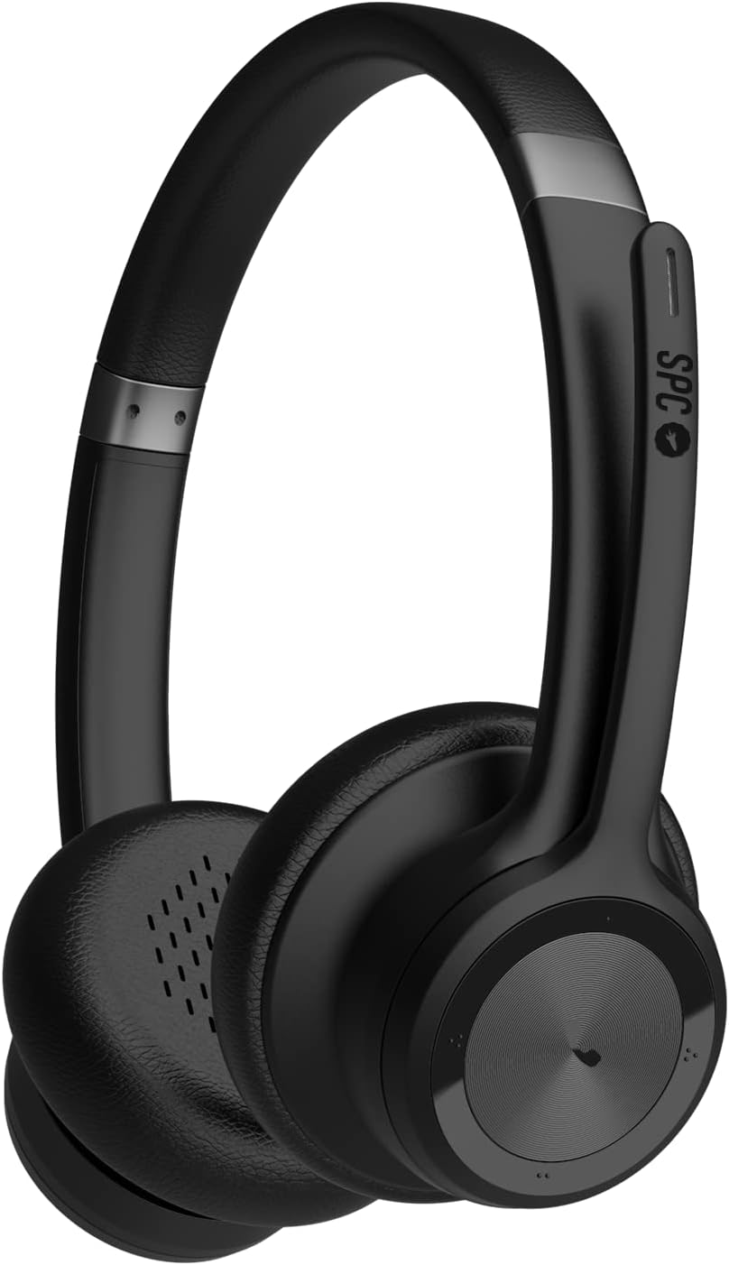 SPC Dreamer Pro Bluetooth Over-Ear Headphones with Microphone, 40 Hours Battery Life, Noise Cancellation, Two Simultaneous Connections, Black image number 2