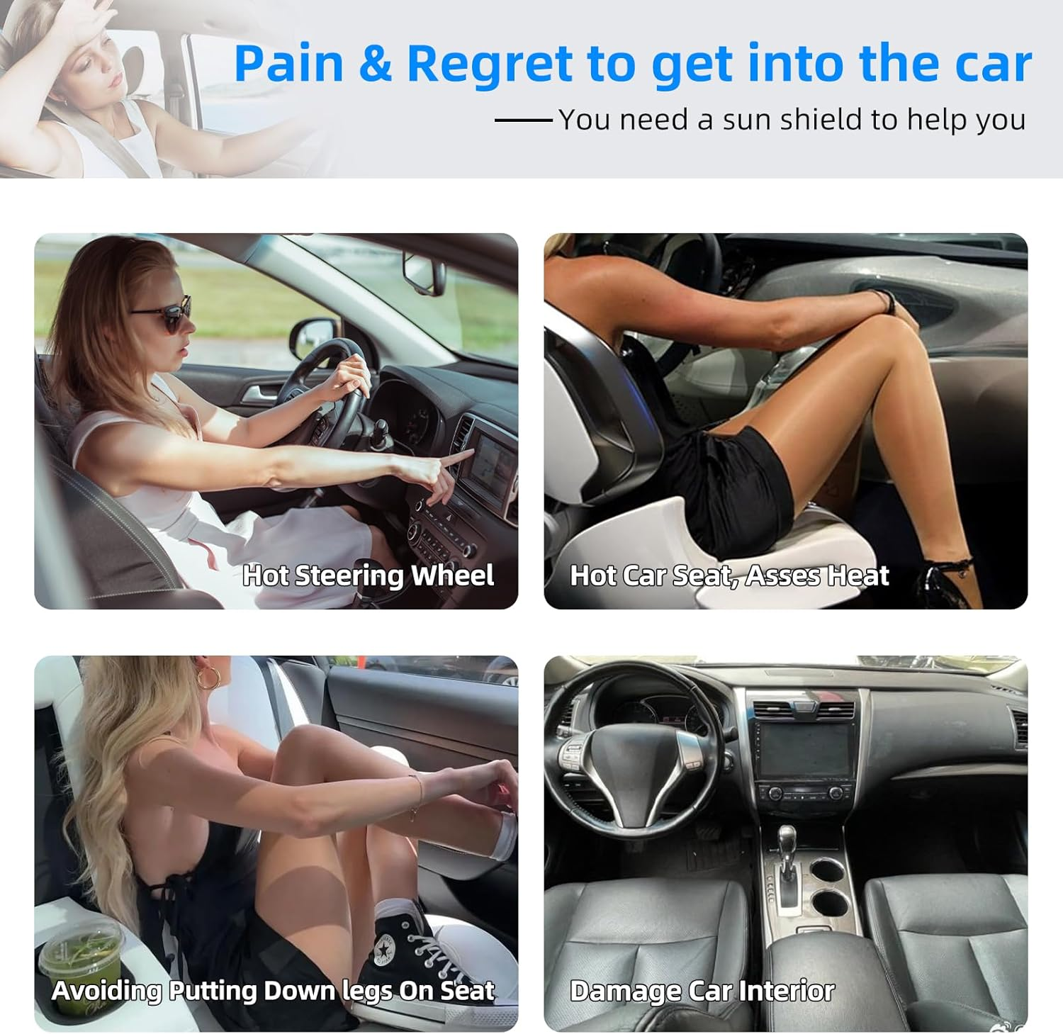 Car Sun Shade for 2020-2025 Hyundai Palisade Accessories Windshield Sunshade Cover Front Window Shade Custom Fit Palisade Sun Visor Protector Foldable Blocks UV Rays image number 3