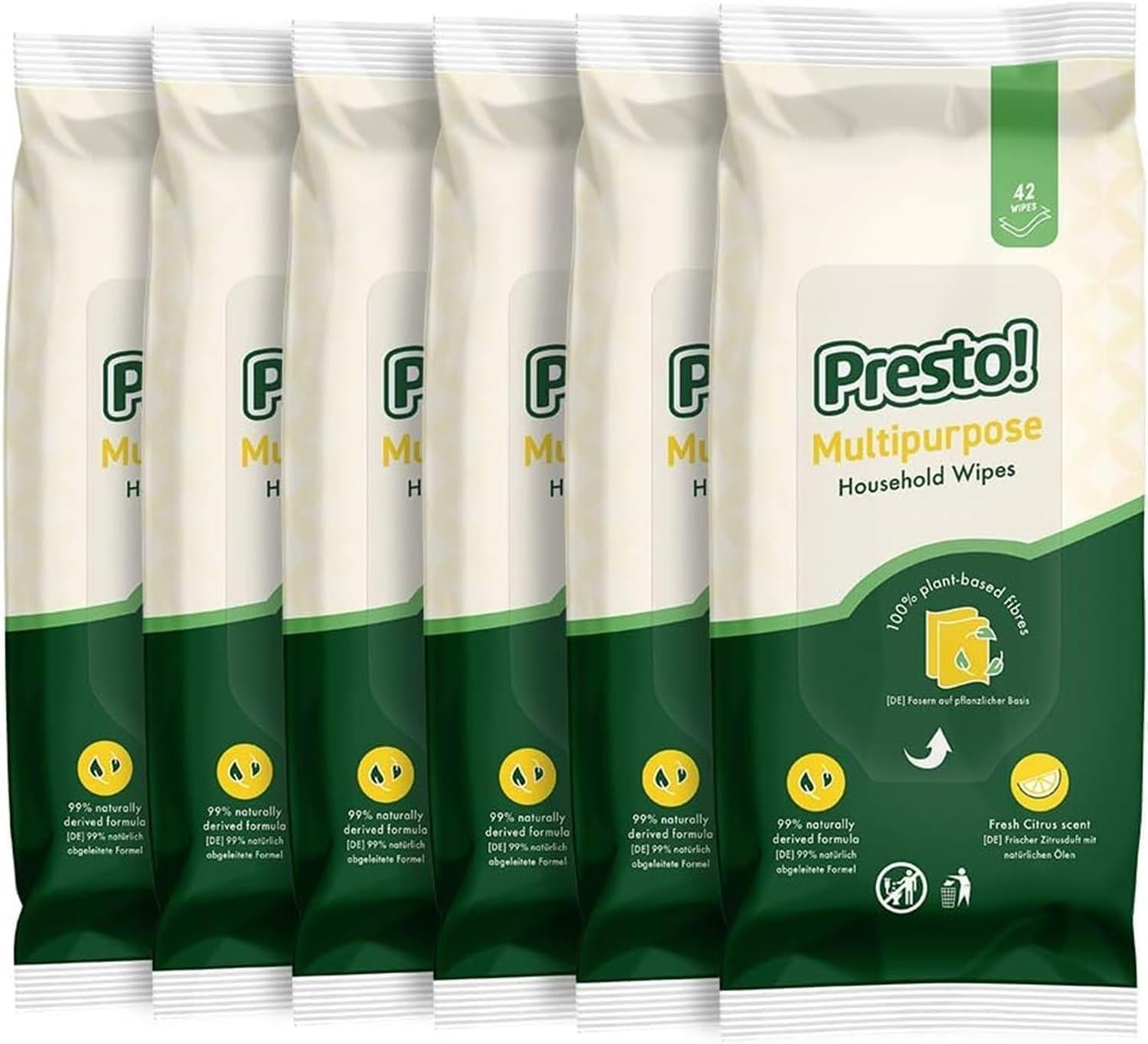 Presto! Multipurpose Household Wipes (6 Packs of 42) image number 1
