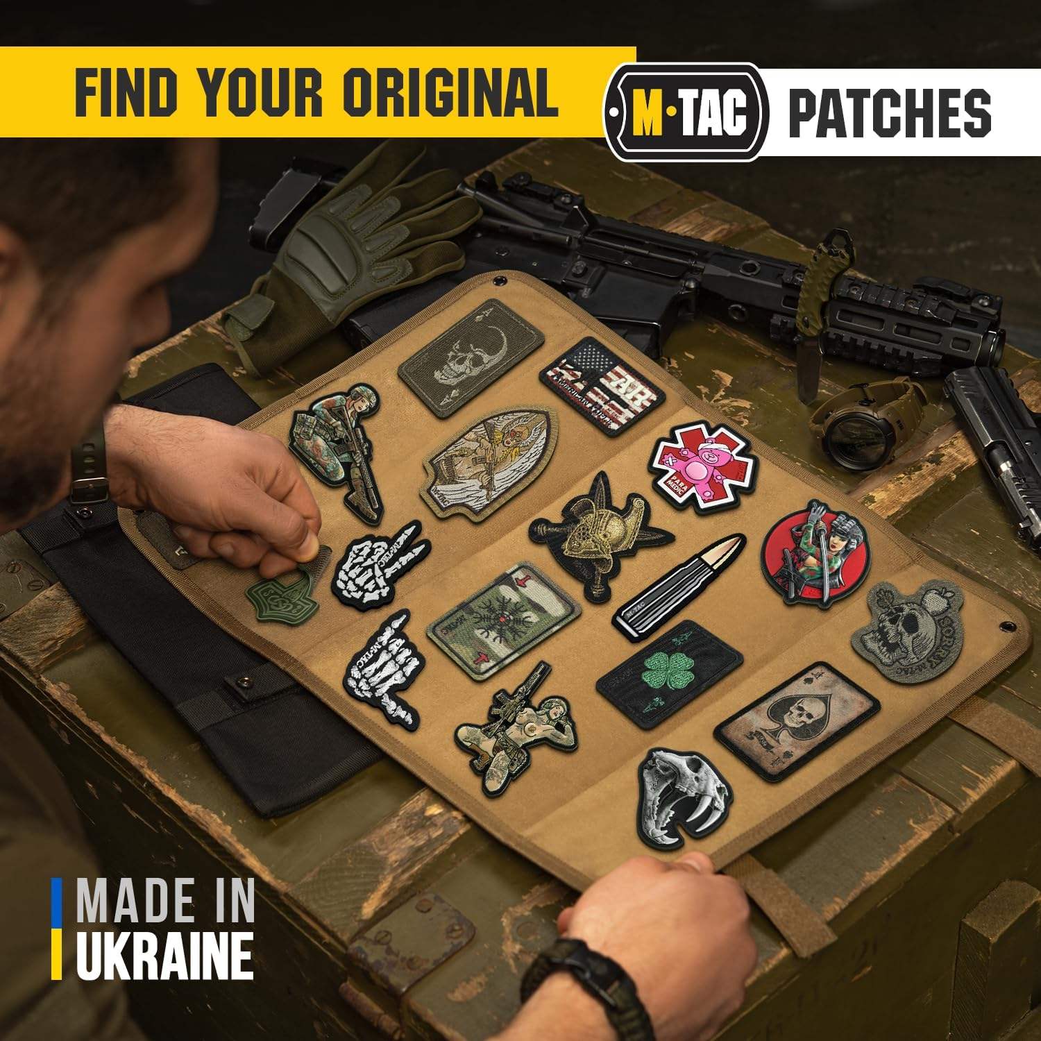 M-Tac Ace of Spades Death Card Tactical Morale Patch Army Combat Hook Fasteners (Coyote/Black) image number 3