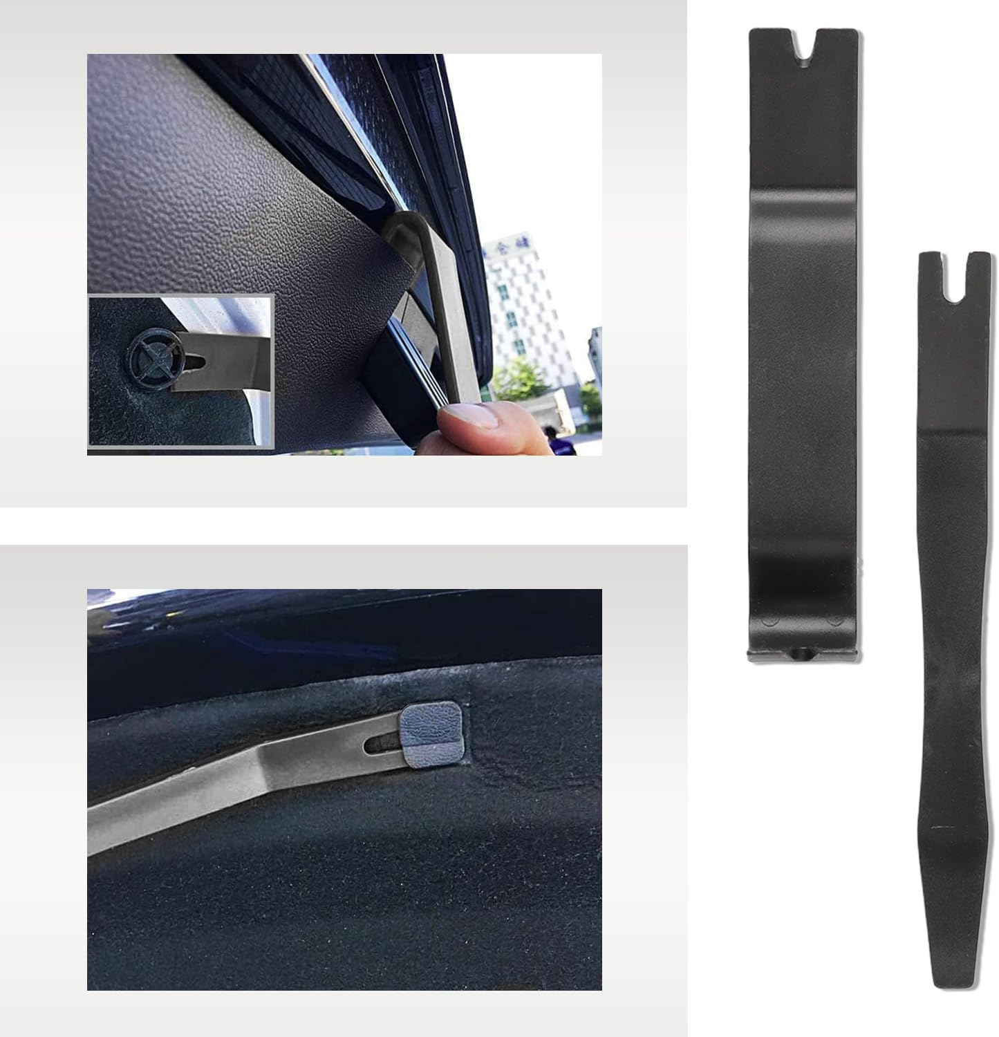 Kaoruo 5 Pack Car Trim Removal Tool Kit Tools,Car Panel Door Window Tools Kit,Fastener Removal Interior Trim Tools, Push Pin Puller Body Repair Tools, Black image number 5