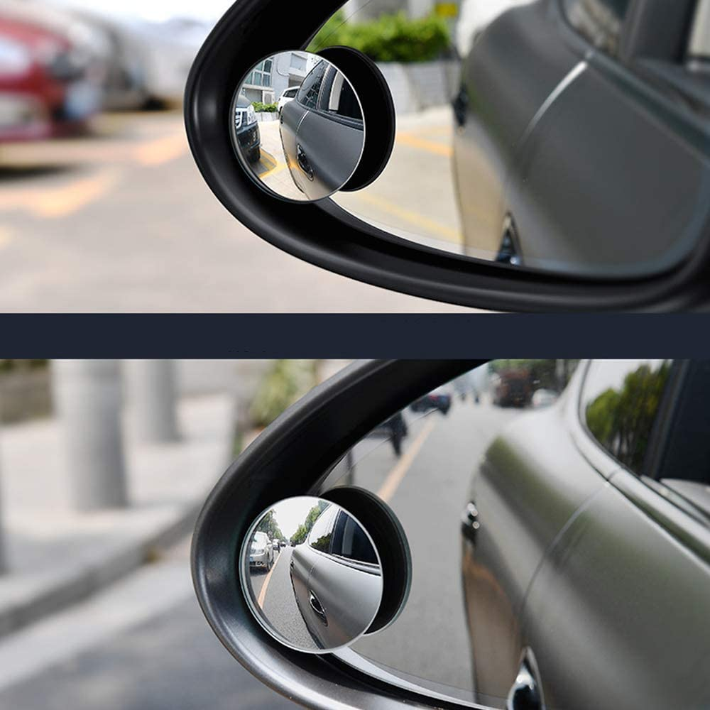 EZONEDEAL Blind Spot Mirror, 2" Adjustable round HD Convex Lens Frameless 360&deg; Rotatable Rear View Wide Angle Sick-On Rust Resistant for All Cars SUV & Trucks - 2 Pack