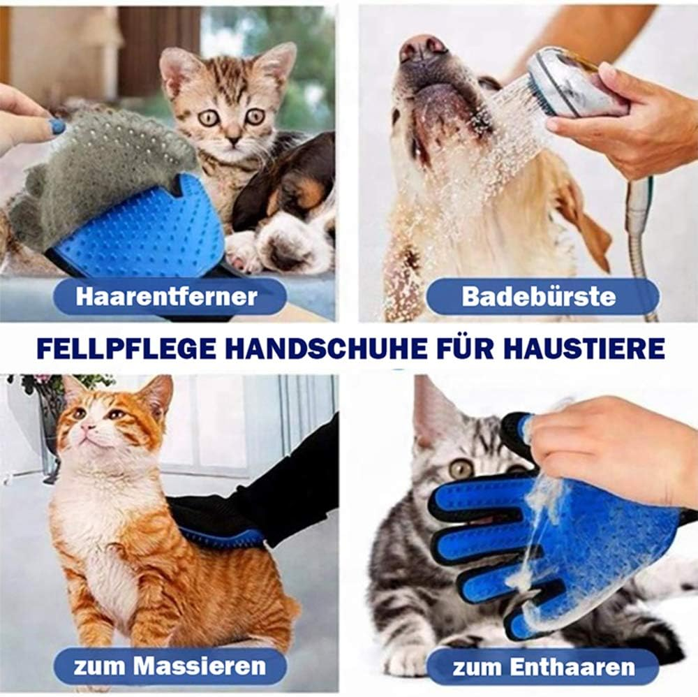 Premium Magic Brush Grooming Glove for Dogs, Cats and Horses, Pet Hair Remover, Practical Fur Changing Accessories, Brush for Removing Short and Long Animal Hair (Blue, Right) image number 6