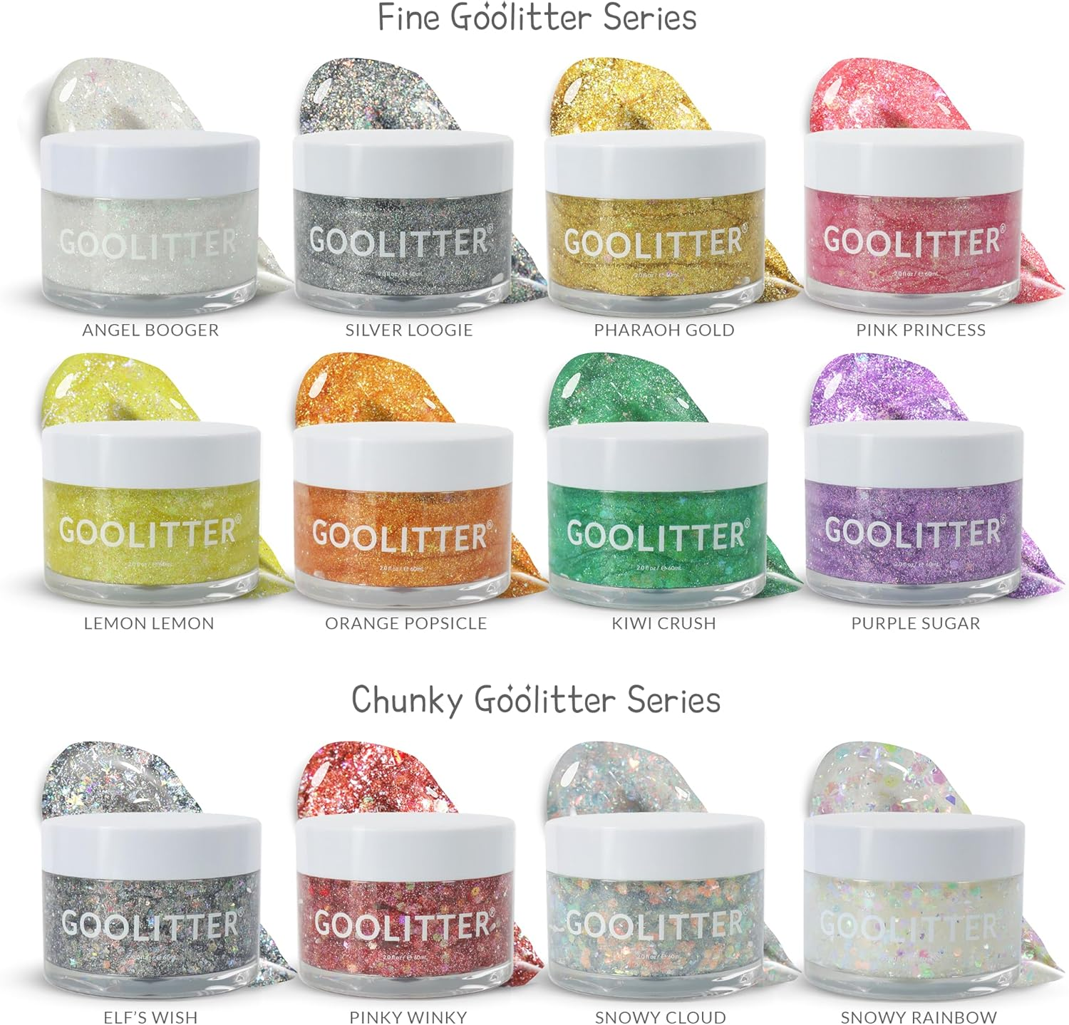 Goolitter Face, Body & Hair Holographic Clear White Glitter Gel [Snowy Cloud] 2Oz (60Ml) | Chunky | K-Beauty | Halloween, Festival, EDM, Rave, Party, Concert, Costume Makeup| Vegan, Cruelty Free image number 1