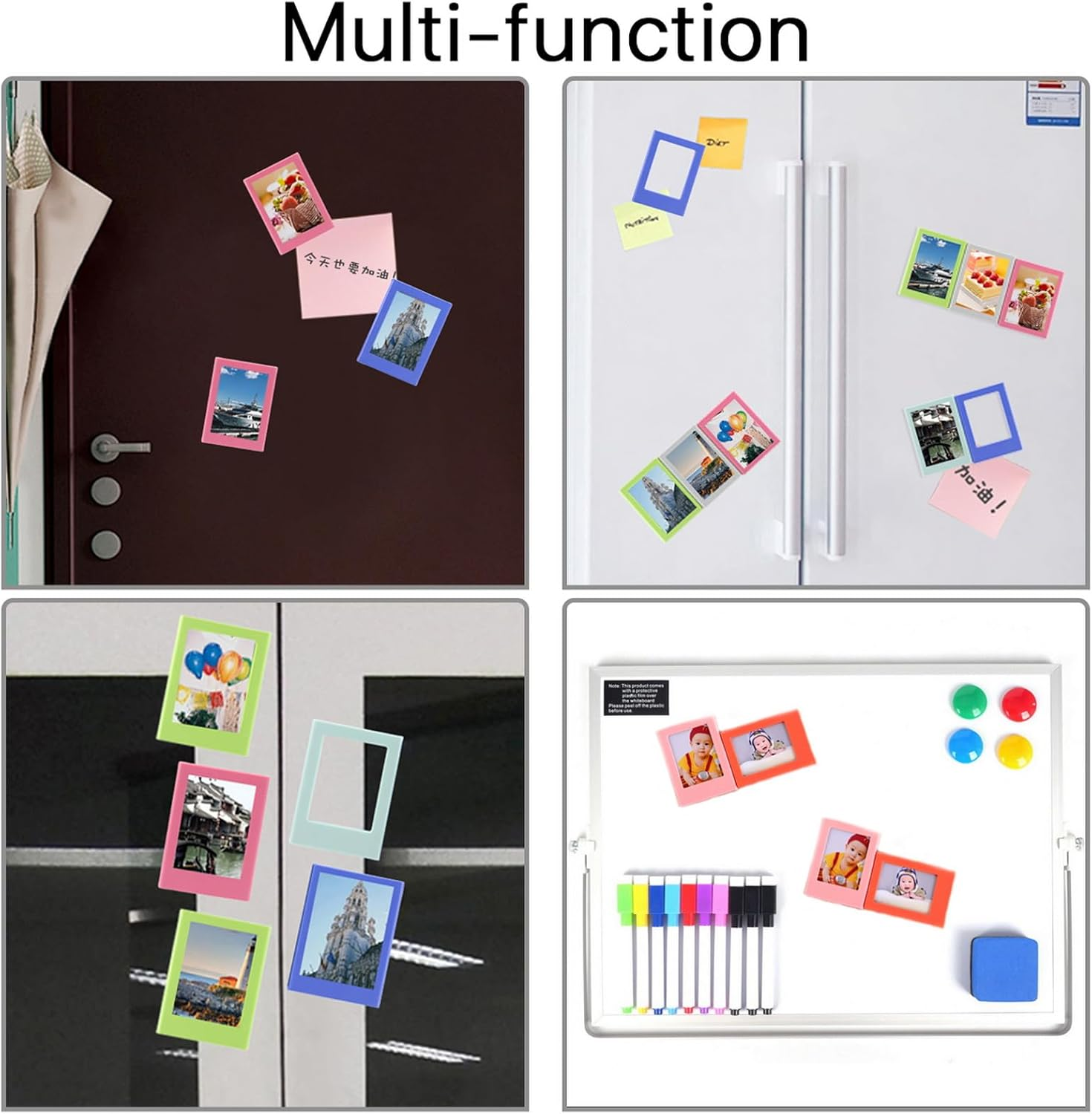 GYB 12PCS Colorful Magnetic Photo Frame for 3 Inch Mini Photo, Picture Collage Frames for Fridge Metal Surfaces, DIY Photo Frame (2 Sets) image number 1