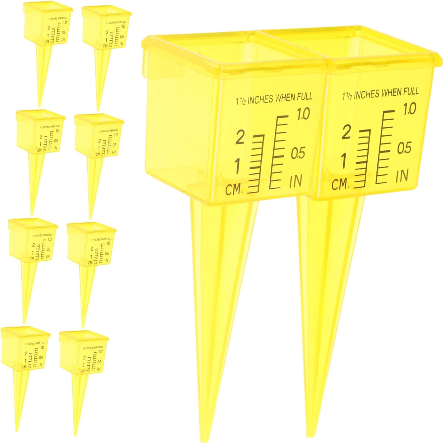 20Pcs Lawn Water Meter Rain Gauge Outdoor Lawn Rain Measure Gauge for Yard Measuring Rainwater for Yard Yellow image number 6