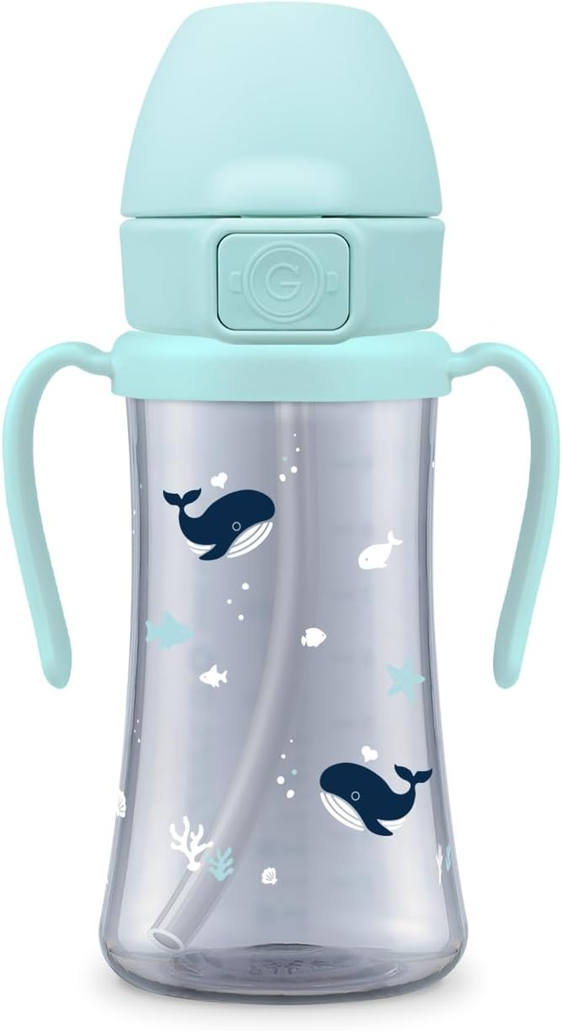 Grosmimi Whale Dark PPSU Straw Cup 300Ml(Creamy Blue) image number 3