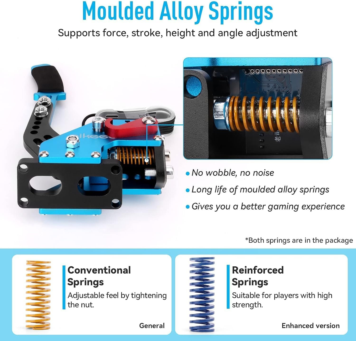 64 Bit USB Handbrake with Clamp for PC Windows Sim Racing Games G25 G27 G29 T500 FANATECOSW Dirt Rally with Handle Grip Blue