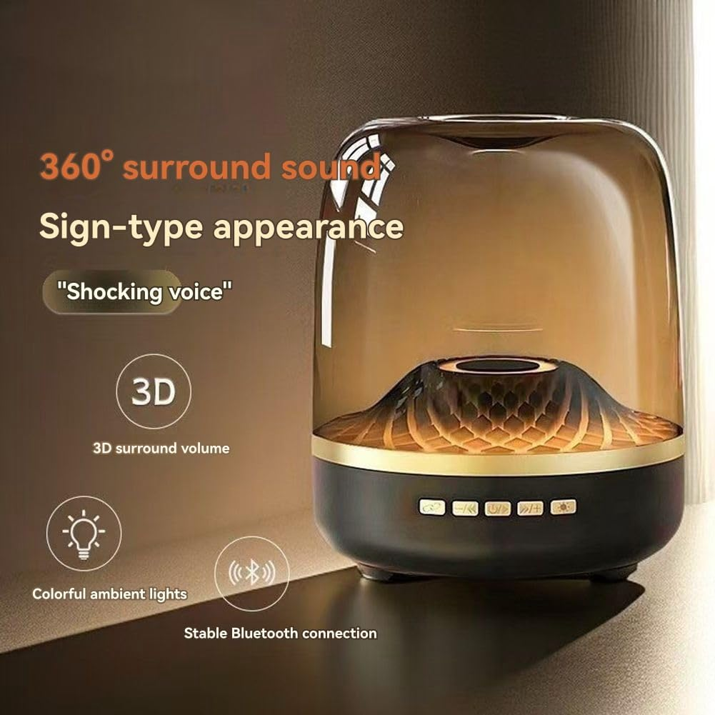 RGB Atmosphere Colorful Glass 4 Speakers Home High Volume Wireless Bluetooth Sound Box Subwoofer Small Speaker image number 2