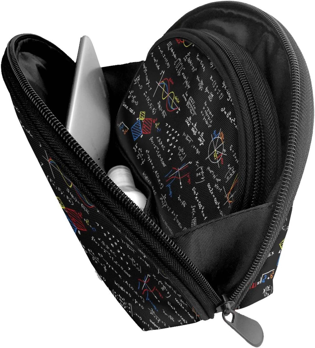 Cozimangoe Coin Pouch Makeup Bags Set, 2 Piece Shell Shape Cosmetic Bag with Pockets for Daily Travel Handbag Lipstick Keys Toiletry, Personalized Math Equation Math Formulas image number 5