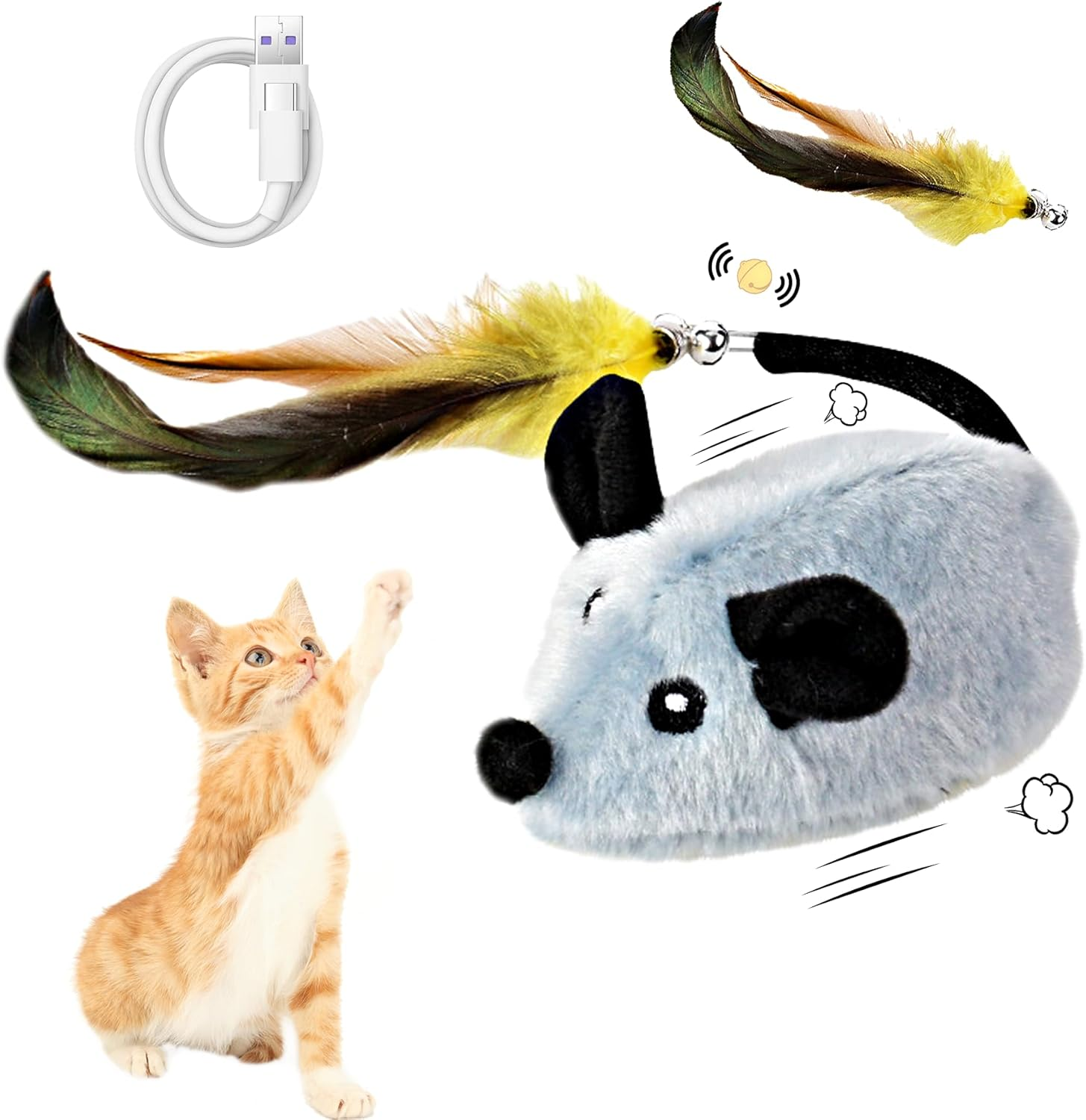 Cat Mouse Toys, Automatic Moving Mouse Toy, Intelligent Cat Mice Toys, Interactive Cat Toys, Mouse Toys for Indoor Cats/Kittens image number 5