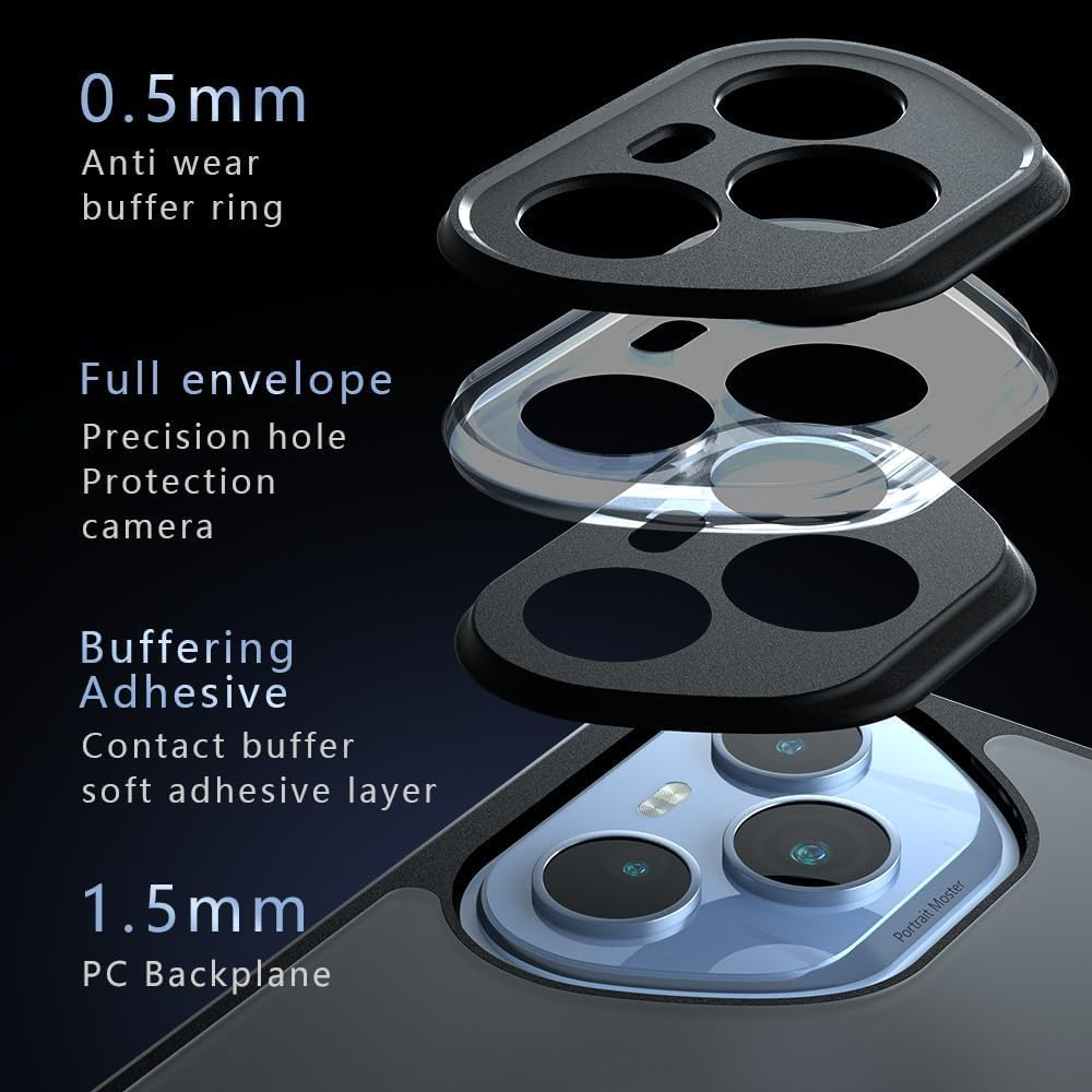 Lemxiee Case for Honor 400 Pro, Anti-Fingerprint, Fall Protection, Non-Slip, Flexible Silicone + Matte Acrylic Protective Mobile Phone Case image number 2