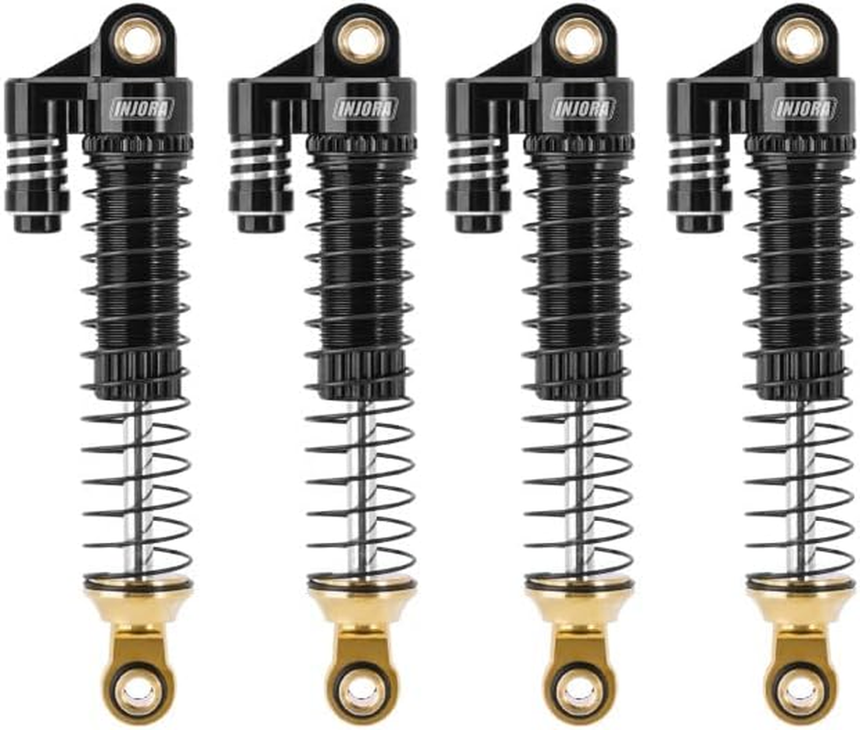 INJORA Brass & Aluminium 59Mm Shocks- Long Threaded Shock Absorber Oil Damper for TRX4M 1/18 RC Crawler Upgrade image number 3