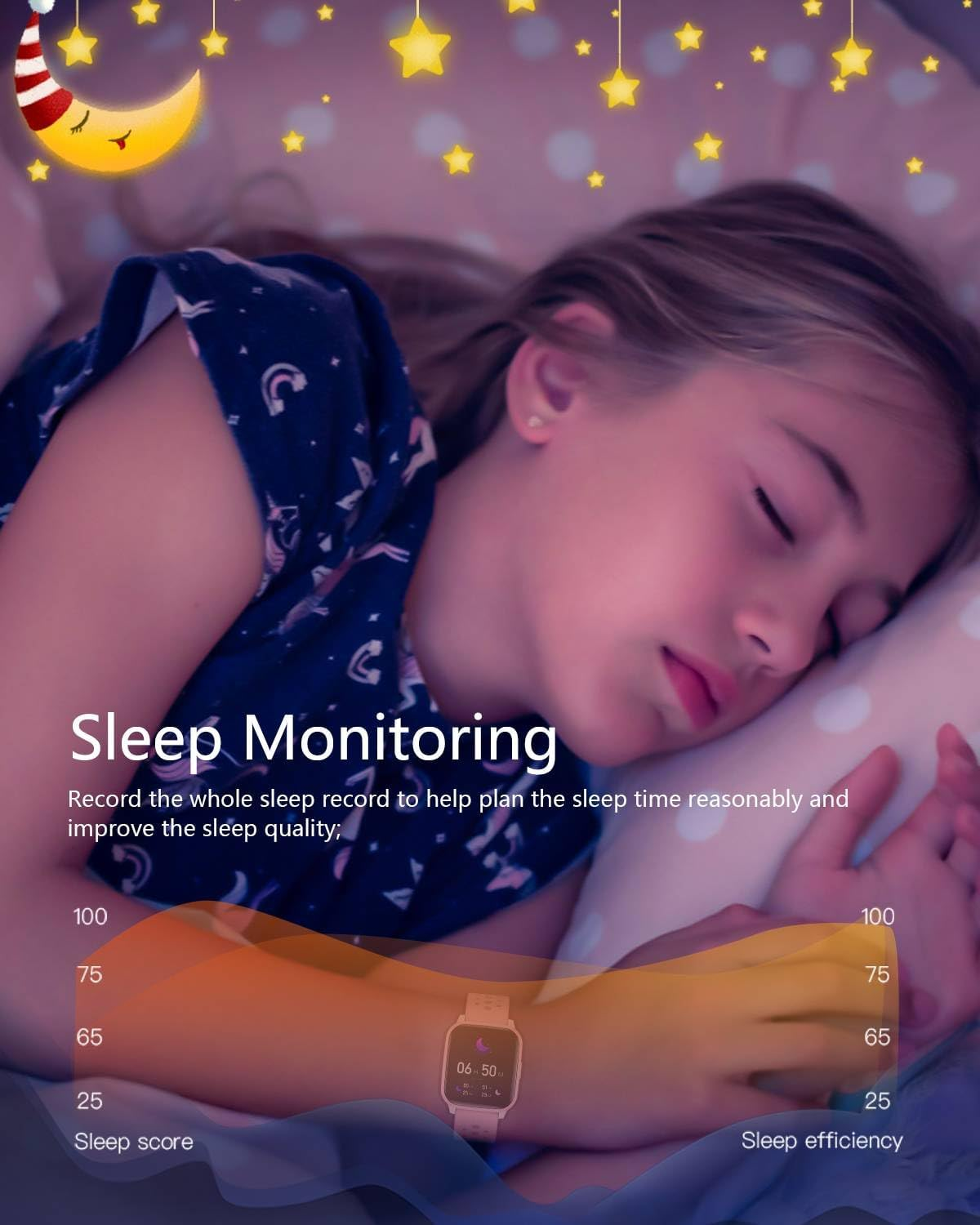 Kids Smart Watch for Girls Boys, 1.54'' Fitness Activity Tracker Watch with Games, Sleep Modes, 20 Sports Mode, Pedometers, Waterproof, Great Smartwatch Birthday for Kids Age 6+ Kids Teens (Pink) - Blue image number 5