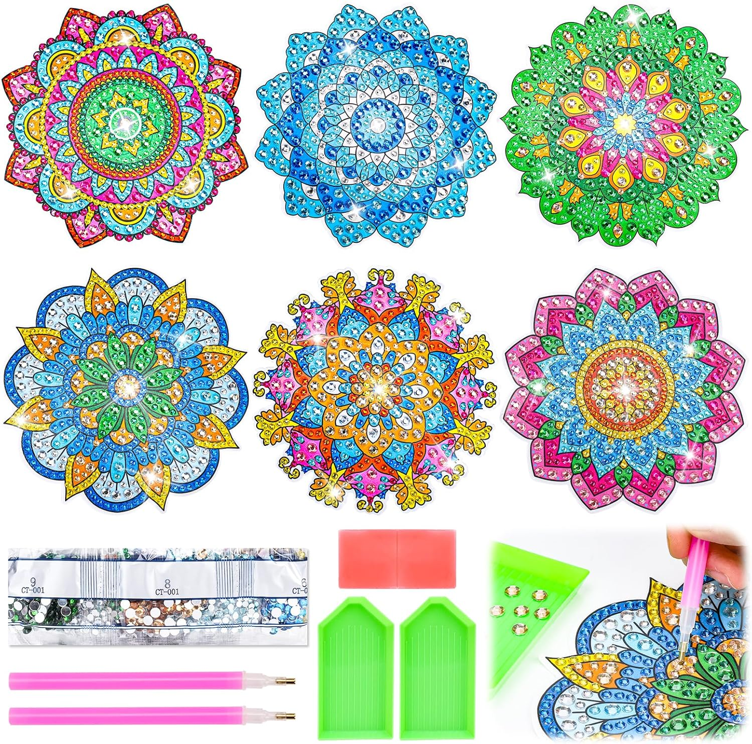 Art and Craft for Kids Aged 6-9: Birthday Presents for 7 8 Year Old Kids Art Craft Kits, 6 7 8 9 Year Old Boys Girls Gift Ideas Mandalas Window Diamond Stickers Art (Multicolored) image number 5