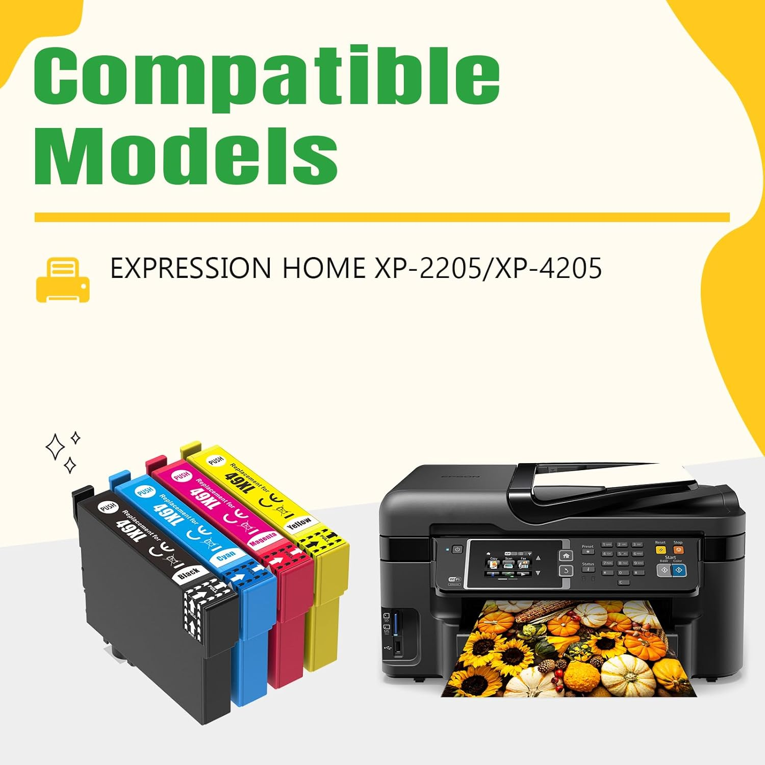 49XL Ink Cartridges Compatible for Epson 49 XL for Epson Expression Home XP-2205 XP-4205 Printer (1B 1C 1M 1Y) image number 4