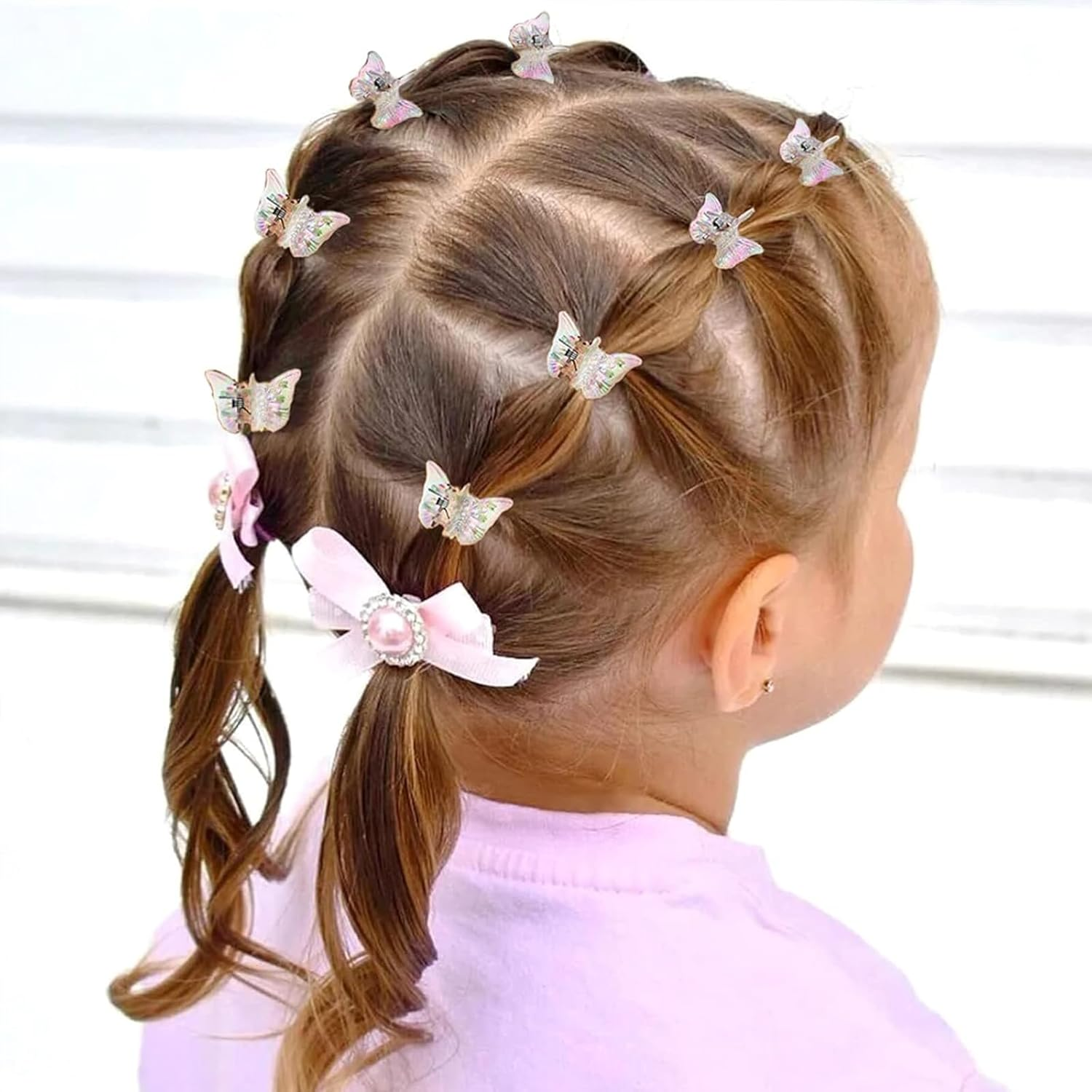 Gaivek 50 Pcs Mini Butterfly Hair Clips for Girls and Women, Cute Sparkly Colorful Tiny Claw Clips for Thick Hair, Small Hairstyling Accessories