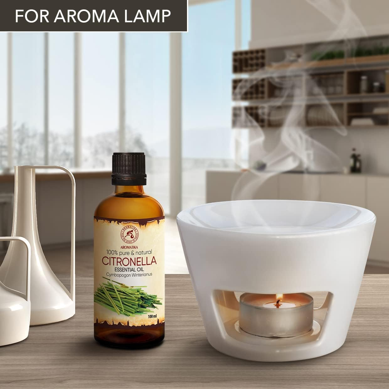 Citronella Oil 100Ml &ndash; Cymbopogon Winterianus &ndash; 100% Pure & Natural Fragrance Oil for Sauna, Aromalamp, Cosmetics, and Home Use image number 4