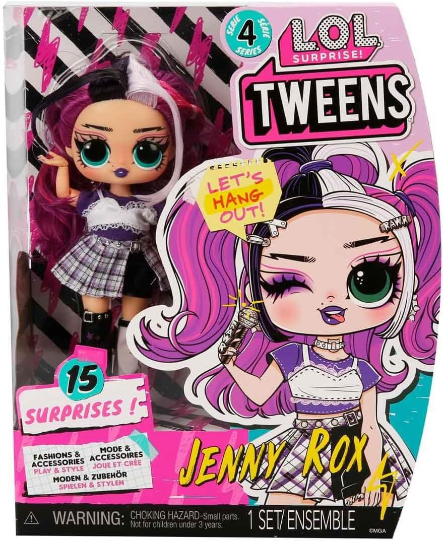 L.O.L. Surprise! Tweens Series 4 Fashion Doll - Jenny ROX - Unbox 15 Surprises and Fabulous Accessories - for Kids Ages 4+