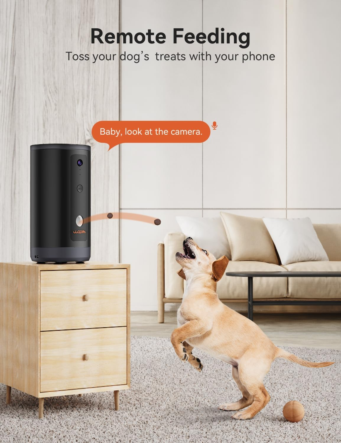 WOPET 300&deg; Dog Camera with Treat Dispenser, [New 2024] 5G Wifi Pet Camera Treat Tossing for Cats and Dogs, 1080P HD with Night Vision, 2-Way Audio for Monitoring Your Pet on Phone App image number 2