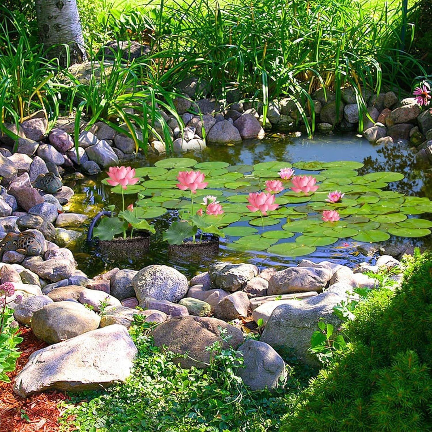 Water Lily Mesh Bags | Reusable Pond Plant Baskets,Set of 4 Large Garden Supplies, Breathable Tomato Planter for Vegetable Planting - Circular image number 6