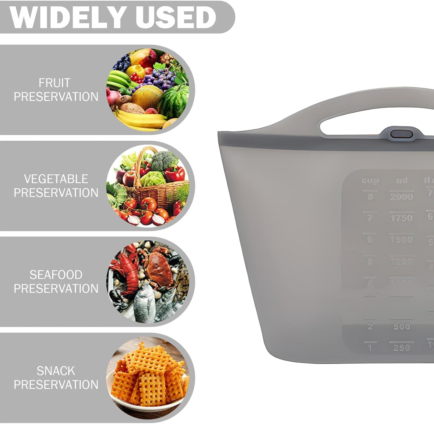 Silicone Microwave Steam Sterilizer Bags - Reusable 2000Ml Silicone Steam Bags for Baby Bottles, Breast Pump Parts, Pacifiers and Teethers - Great for Home and Travel - Grey image number 6